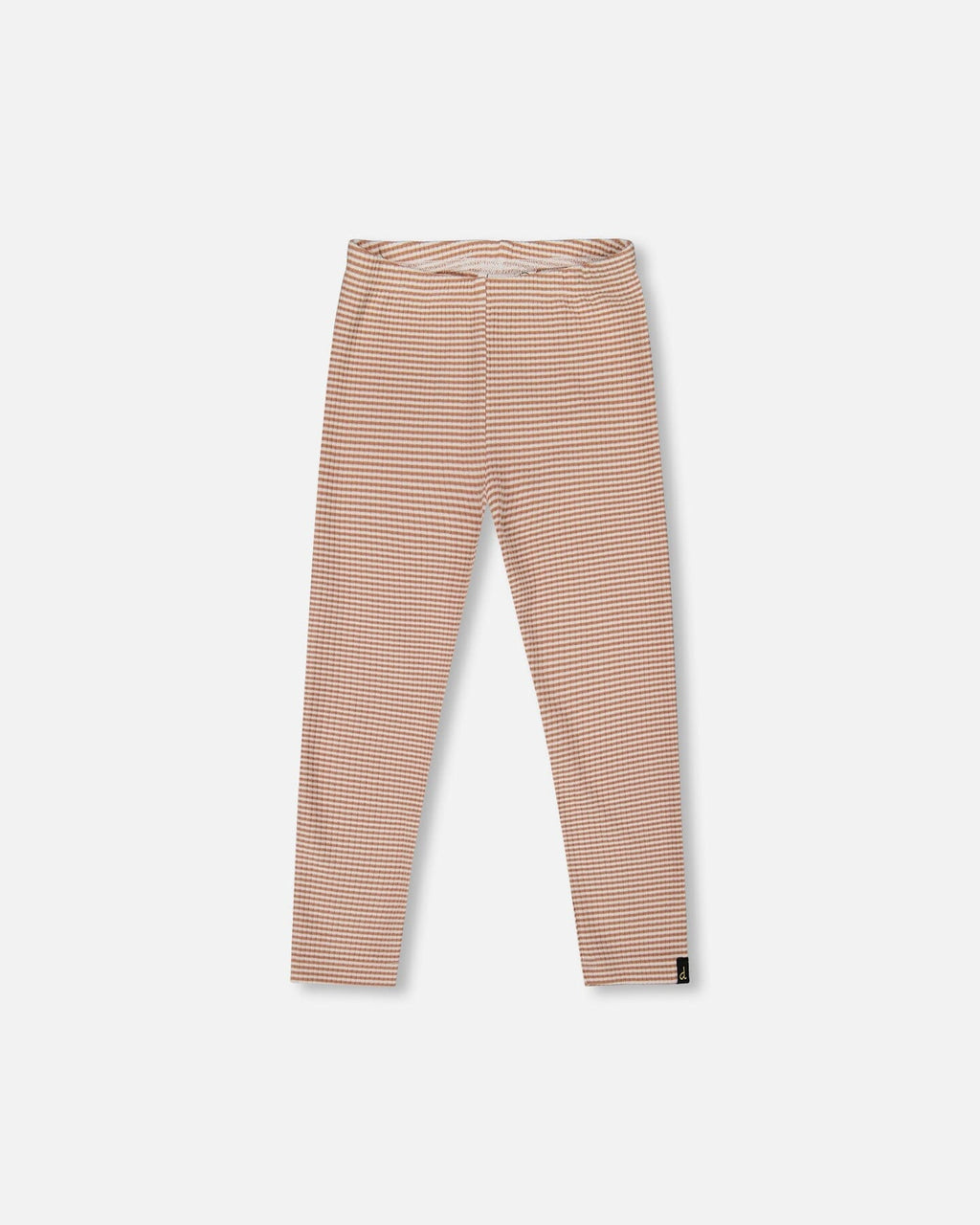Rib Striped Leggings Beige And Off-White