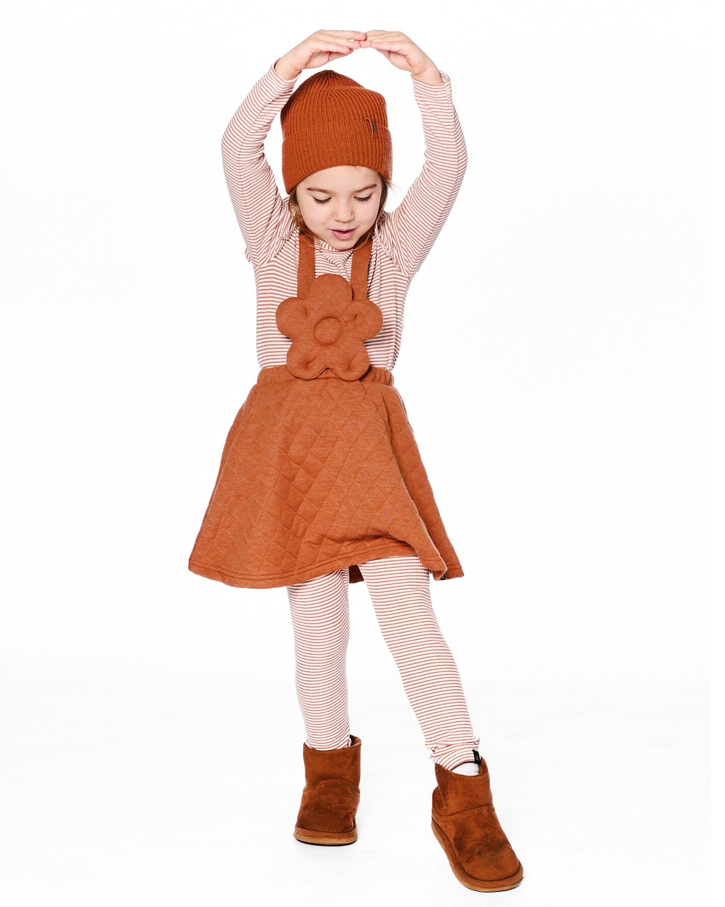 Rib Striped Leggings Beige And Off-White