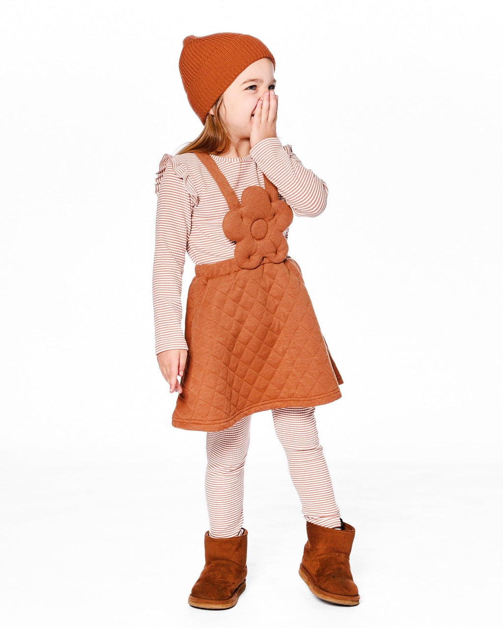 Quilted Overall Dress Mocha