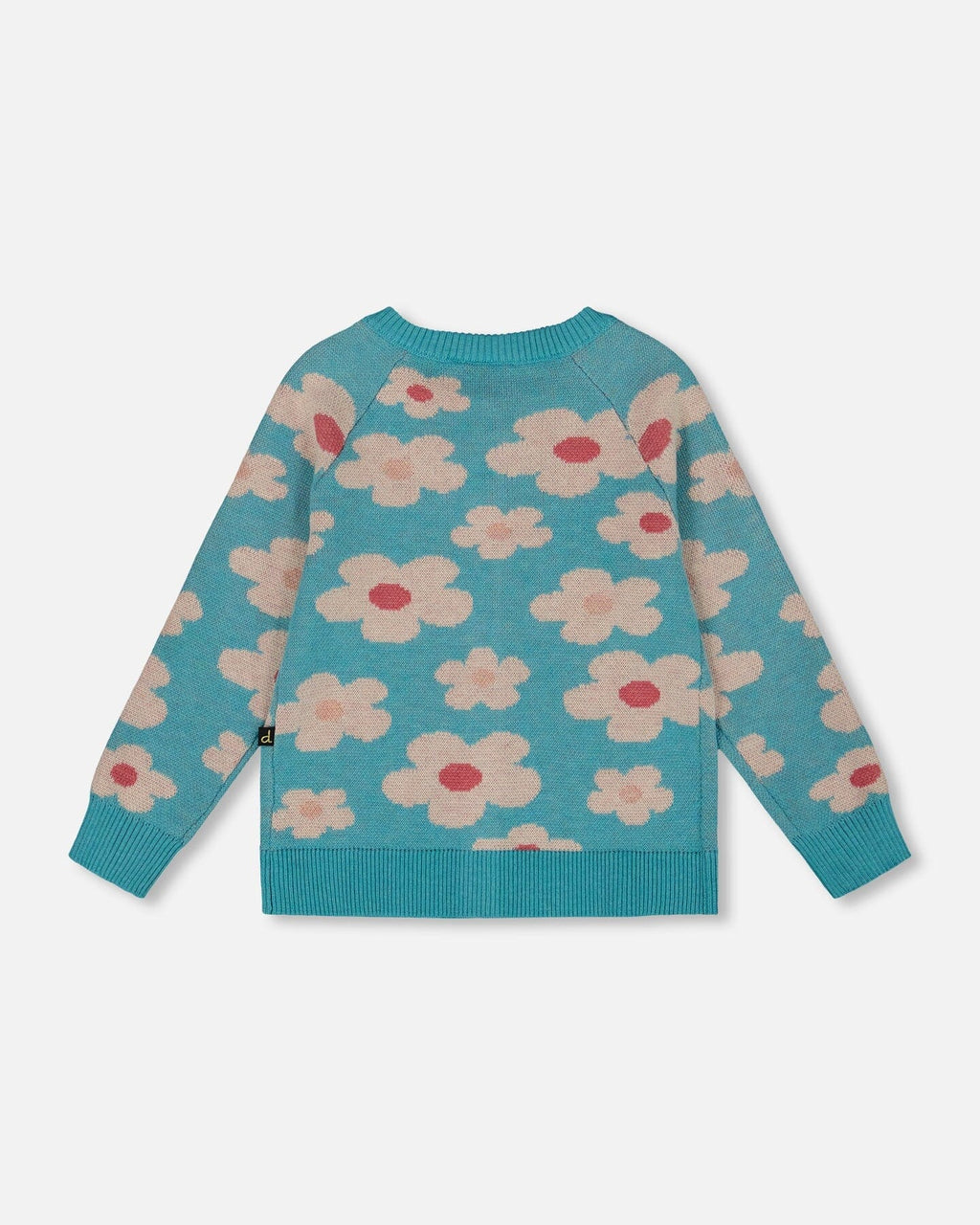 Button Front Knitted Cardigan Turquoise Blue