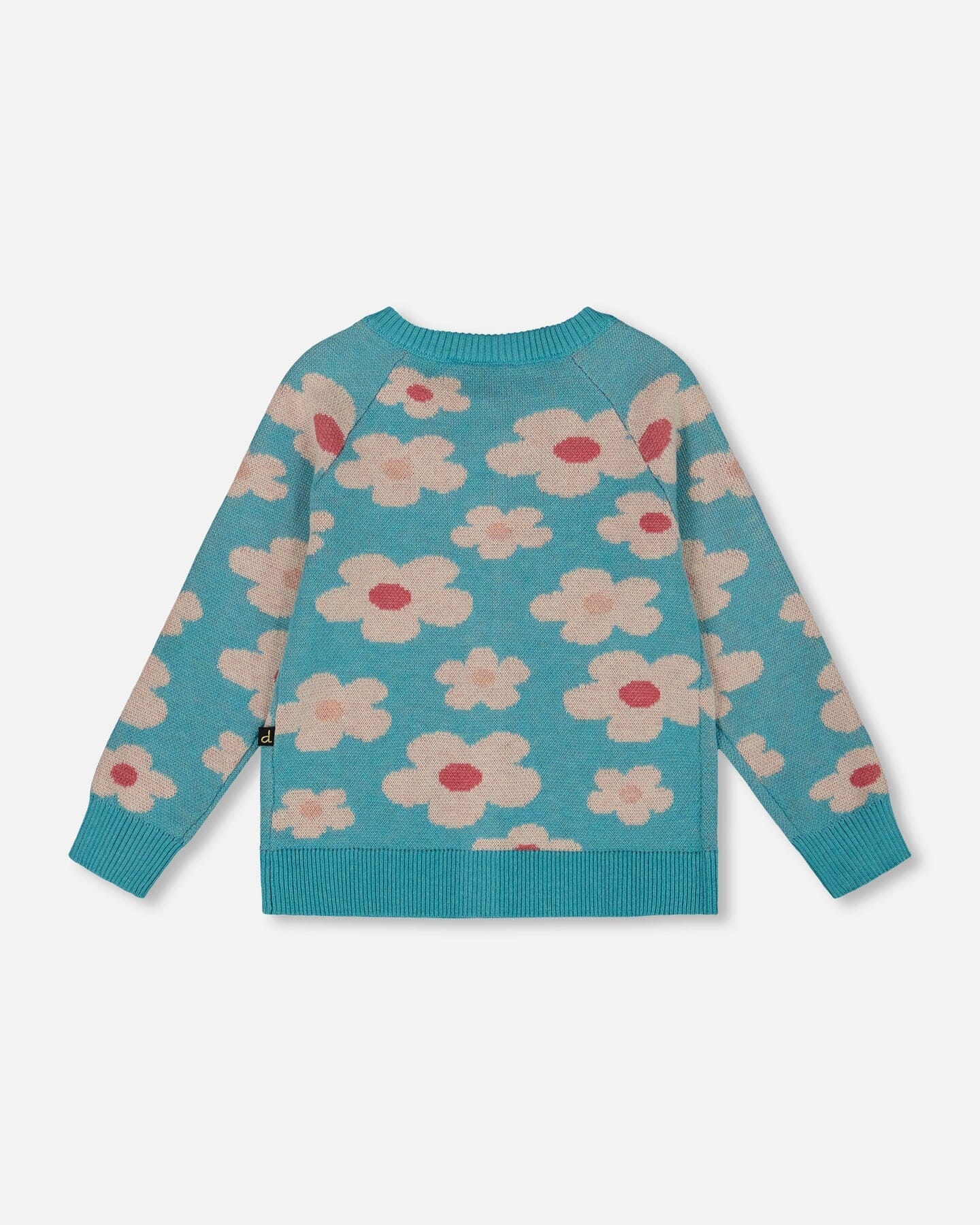 Button Front Knitted Cardigan Turquoise Blue