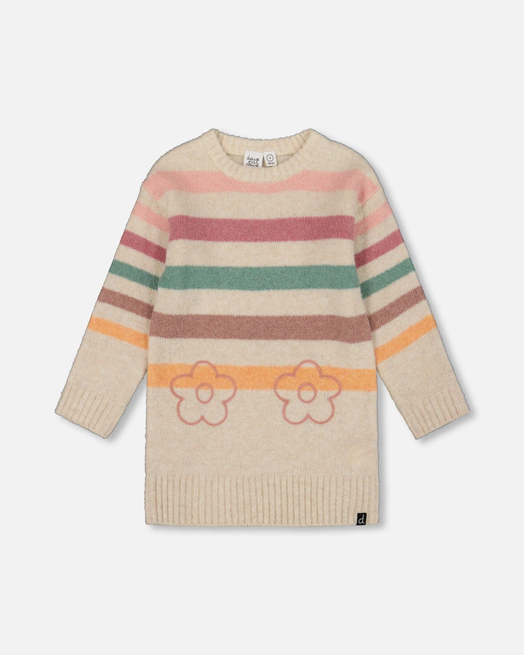 Knitted Tunic Off-White With Stripes