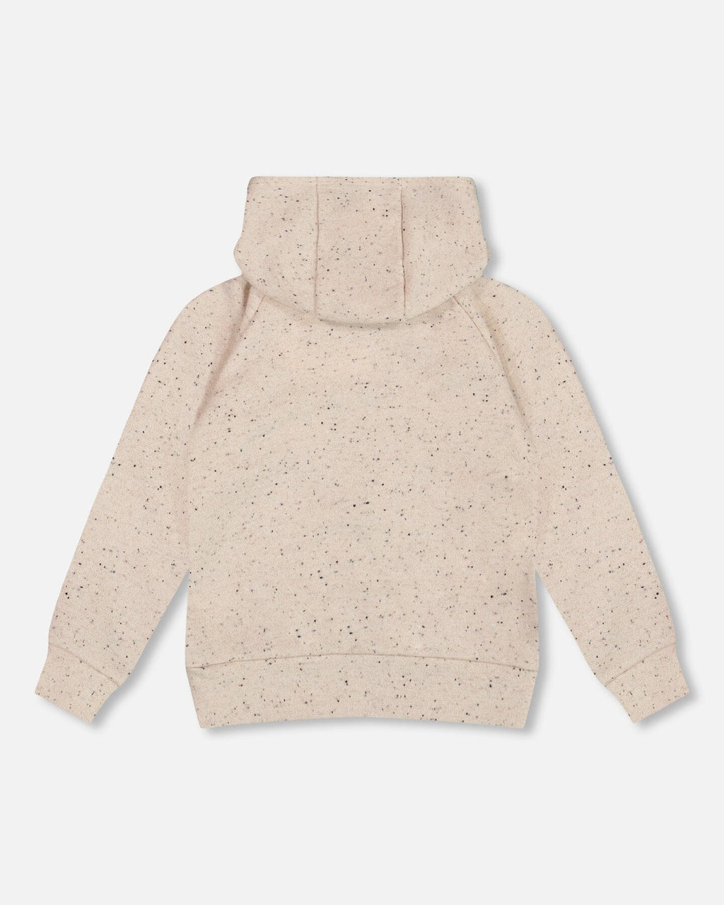 Glittering Beige French Terry Hoodie With Heart Applique