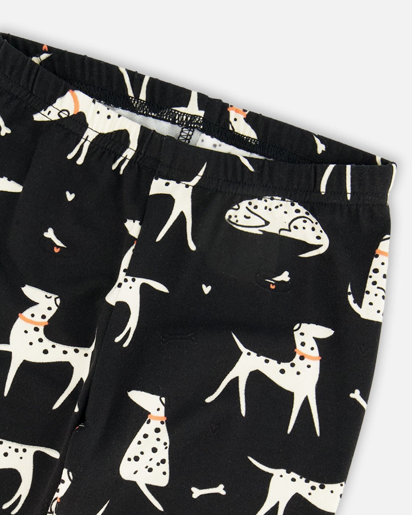 Printed Jersey Leggings Black With Dalmatians