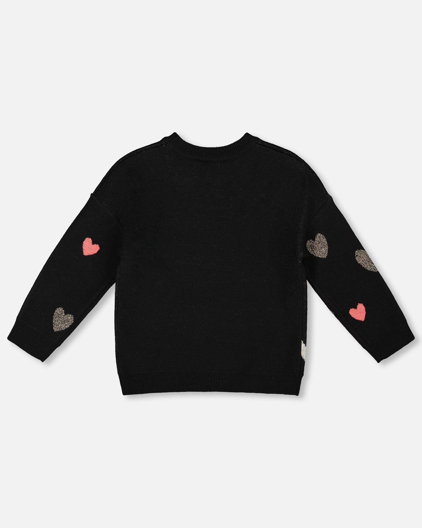 Knit Sweater Black With Dalmatian And Hearts