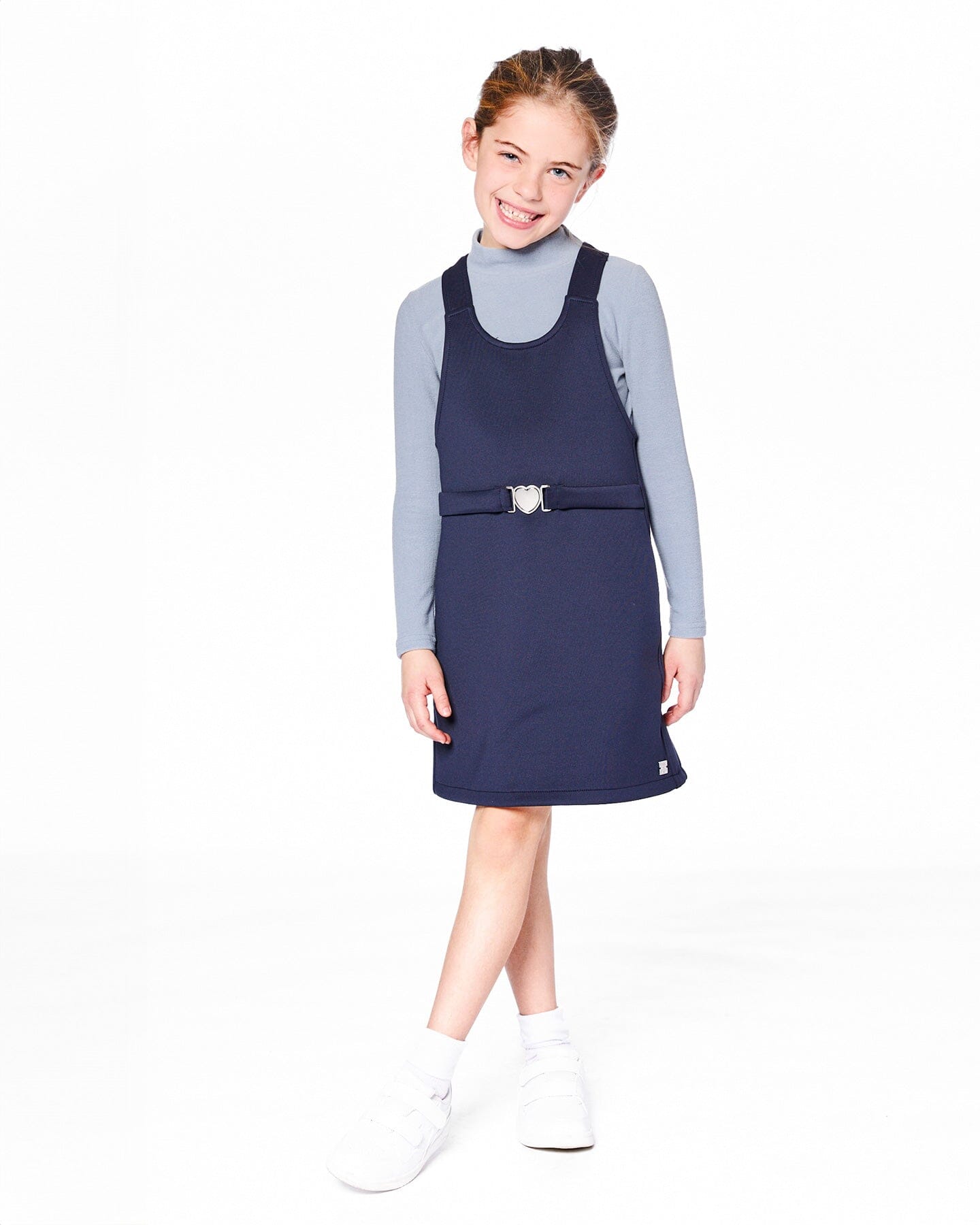 Milano Jumper Dress Navy Blue With Buckle Detail