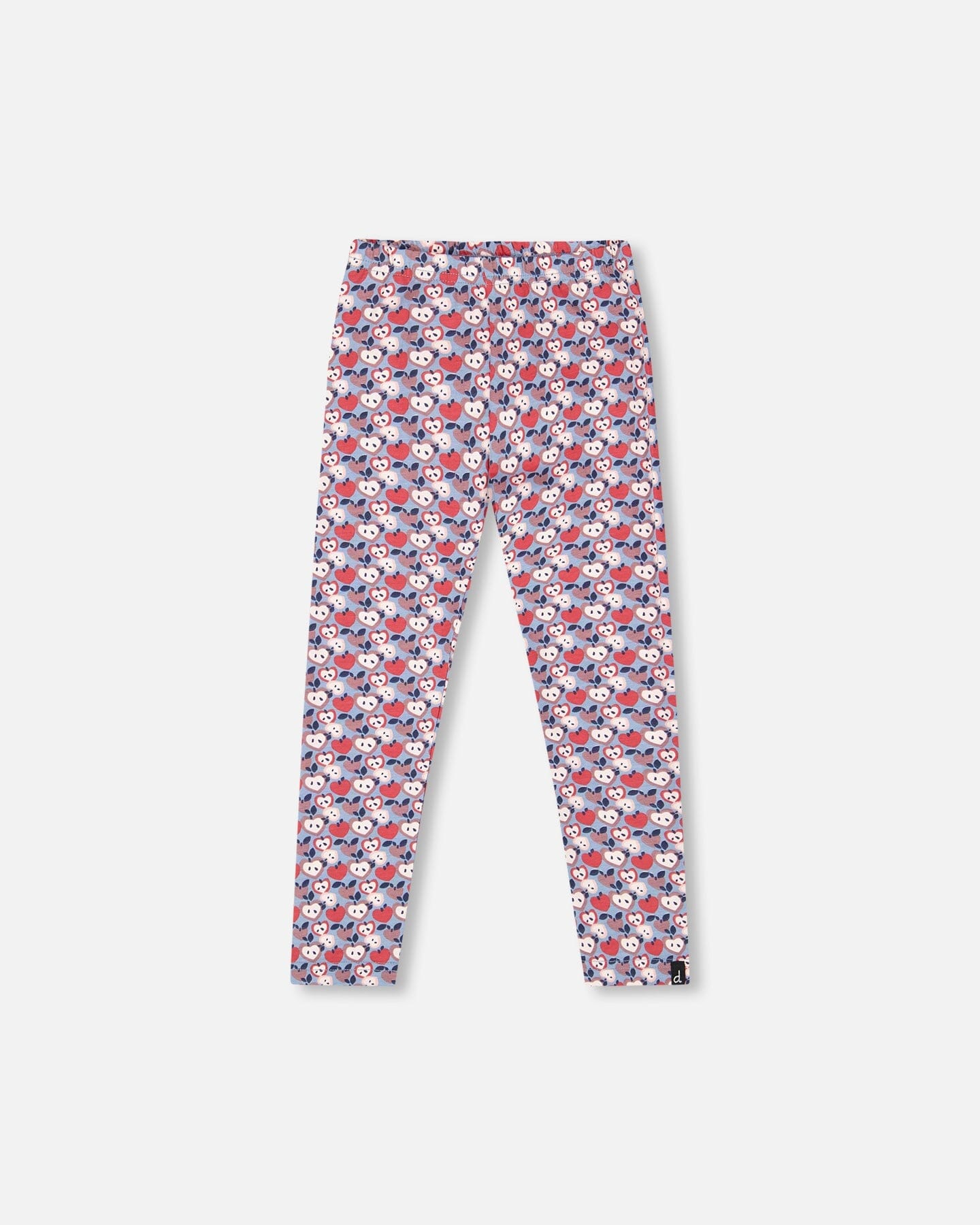 Organic Cotton Leggings Blue Apple Print