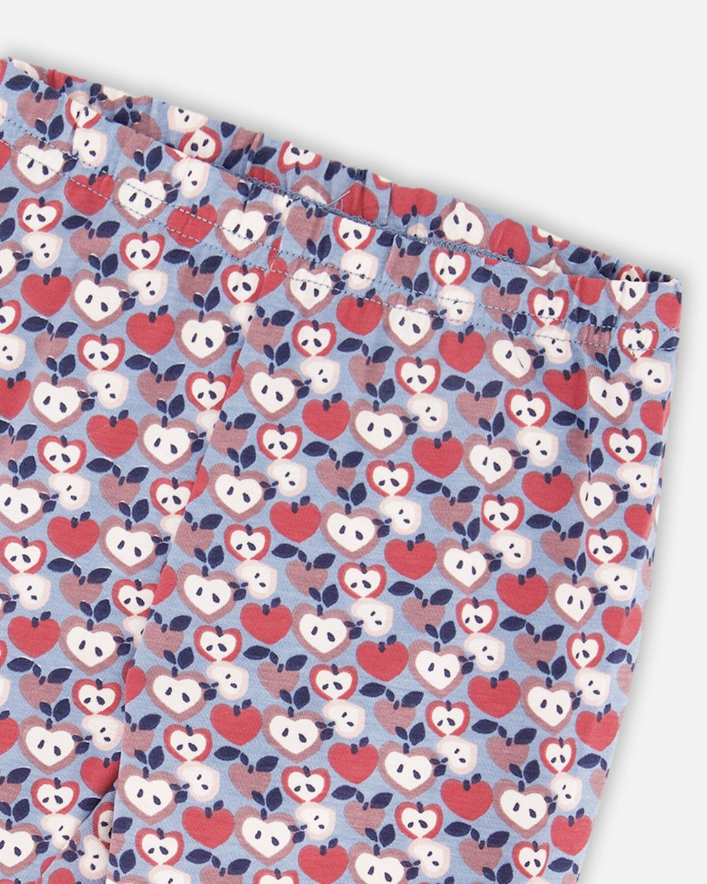Organic Cotton Leggings Blue Apple Print