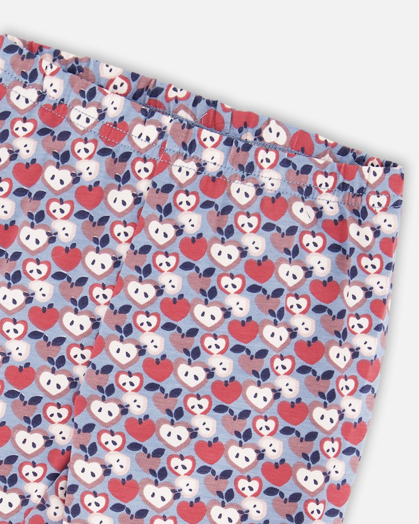 Organic Cotton Leggings Blue Apple Print