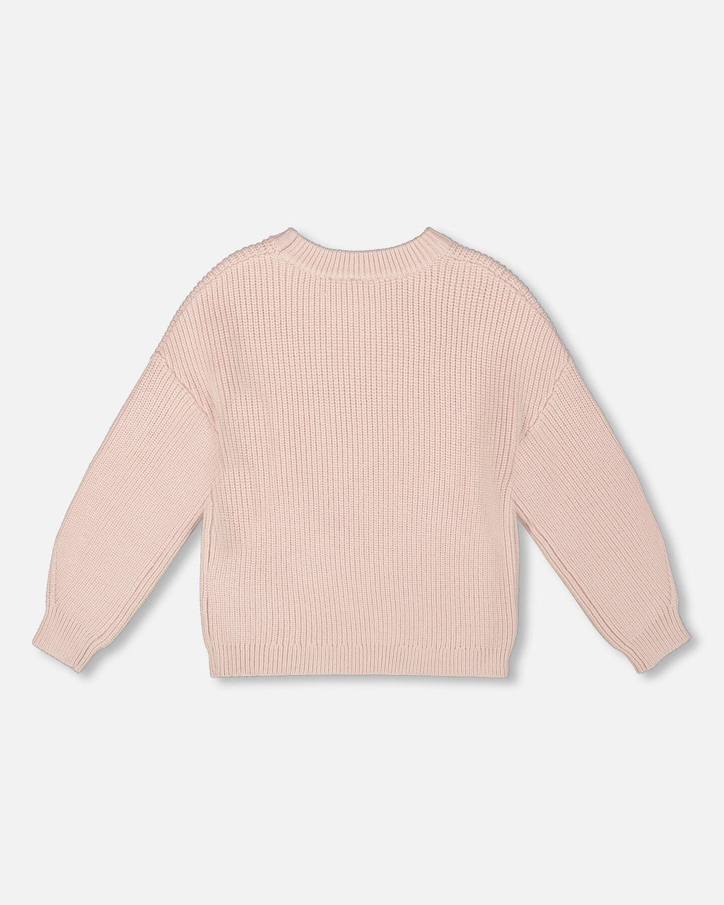 Knit Sweater Pinkish White With Sequin Heart