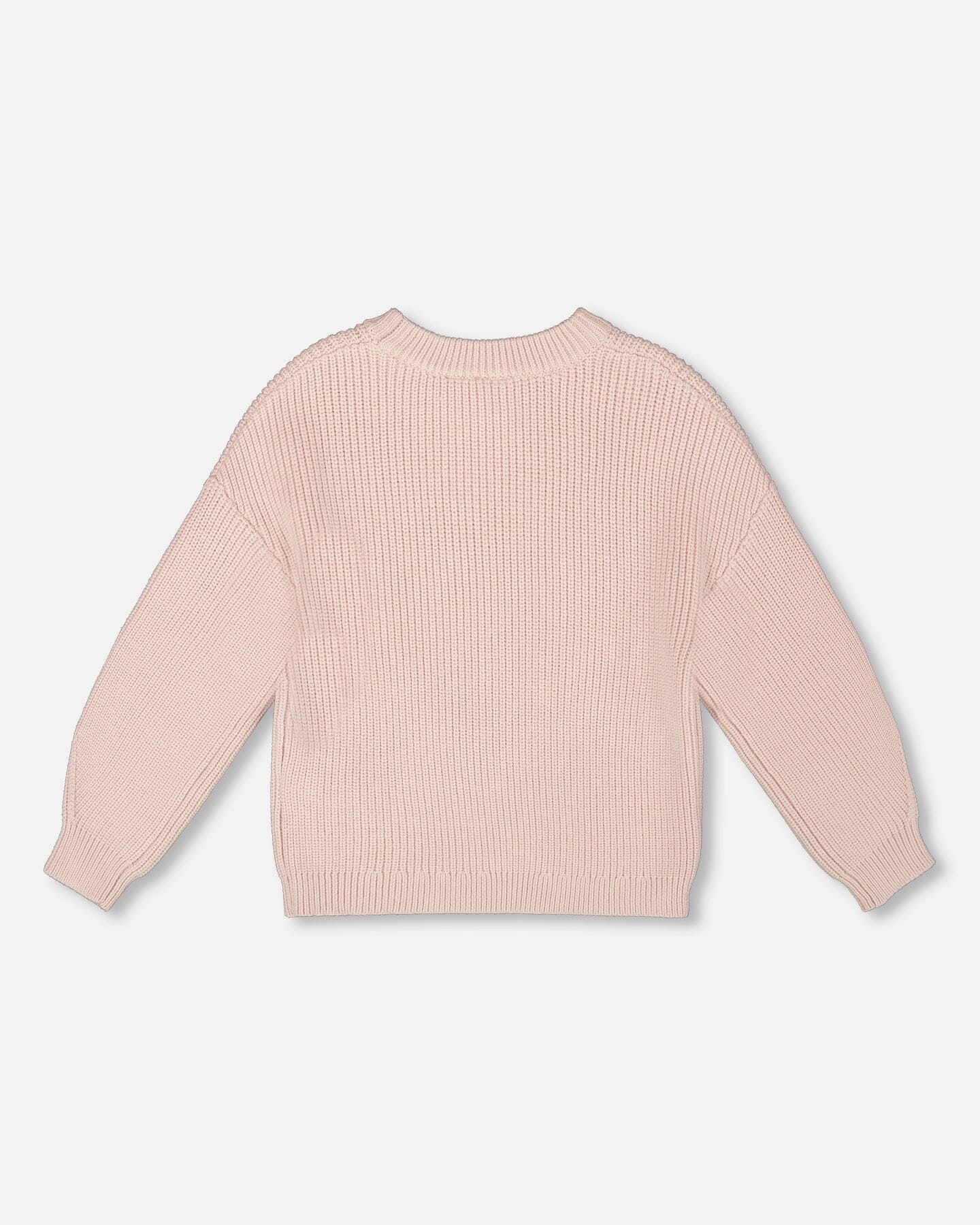 Knit Sweater Pinkish White With Sequin Heart