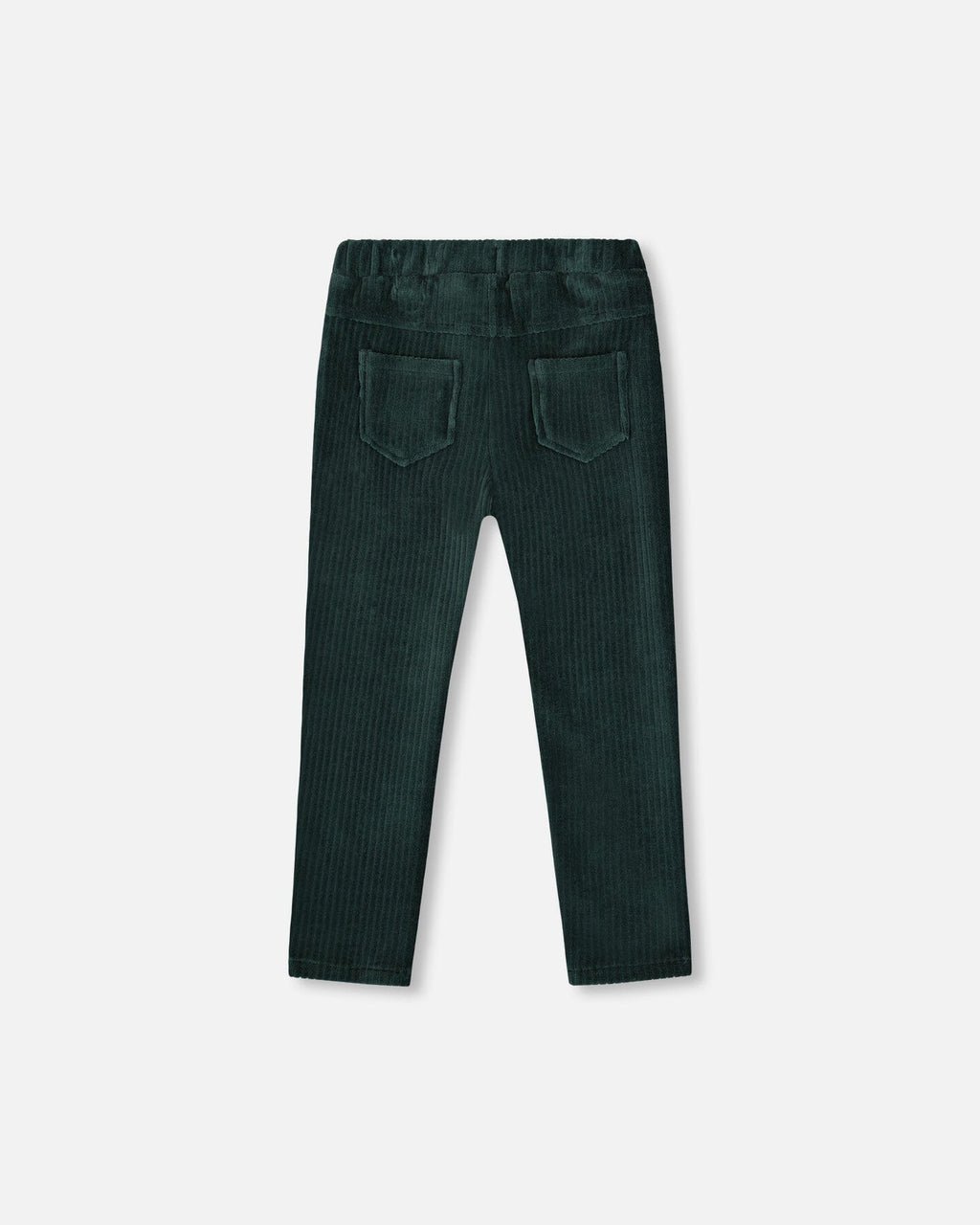Stretch Velour Rib Treggings Dark Green