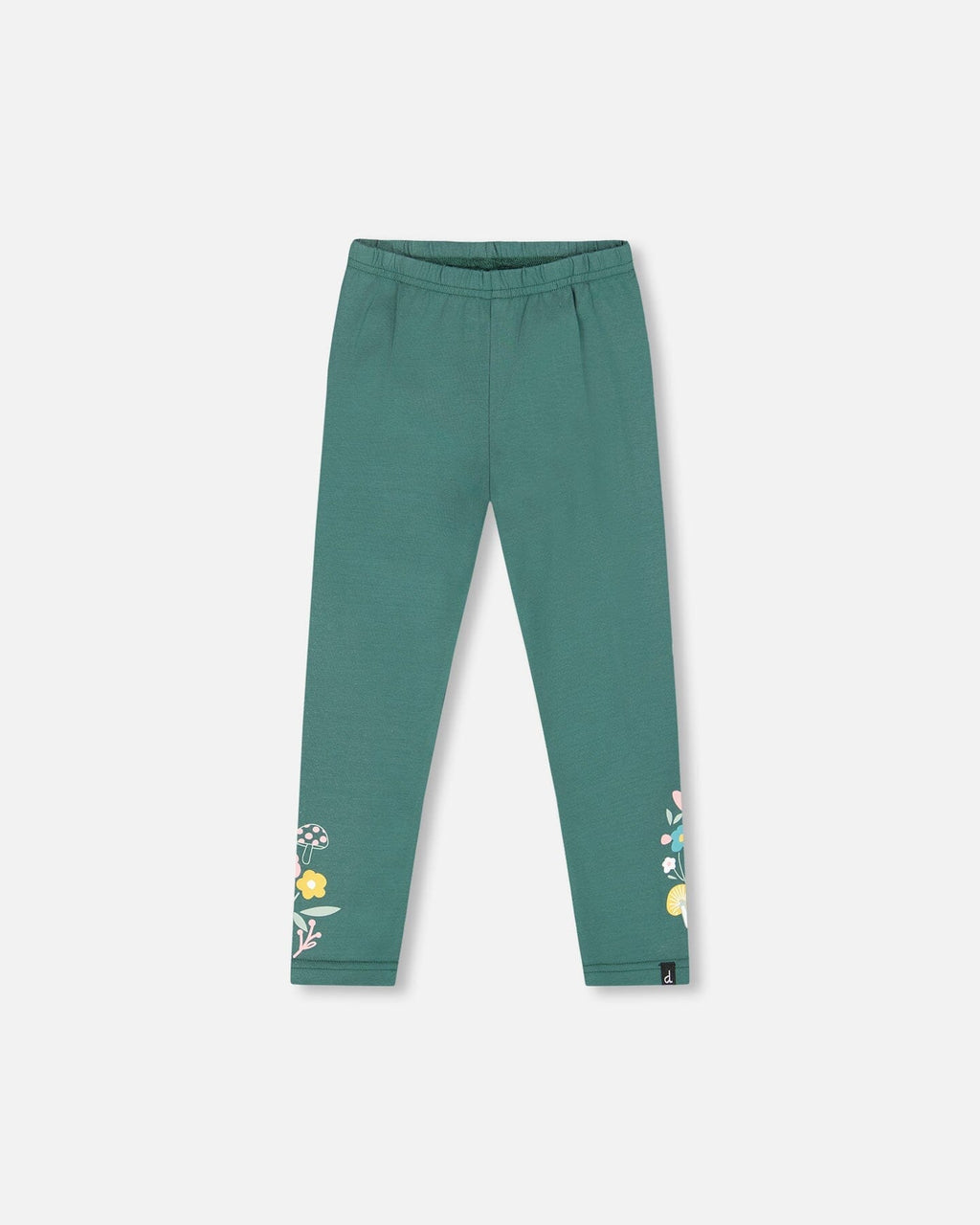 Leggings Dark Green With Flower Print