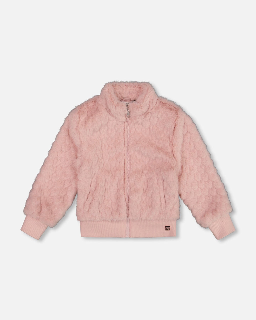 Faux Fur Jacquard Jacket Dusty Pink
