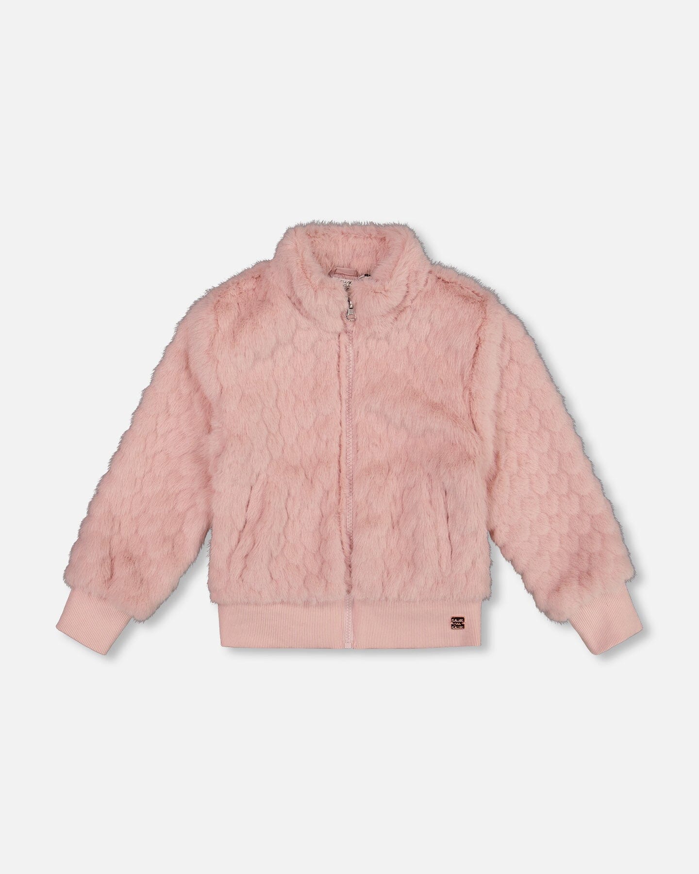 Faux Fur Jacquard Jacket Dusty Pink