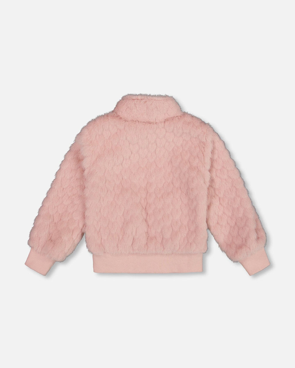 Faux Fur Jacquard Jacket Dusty Pink