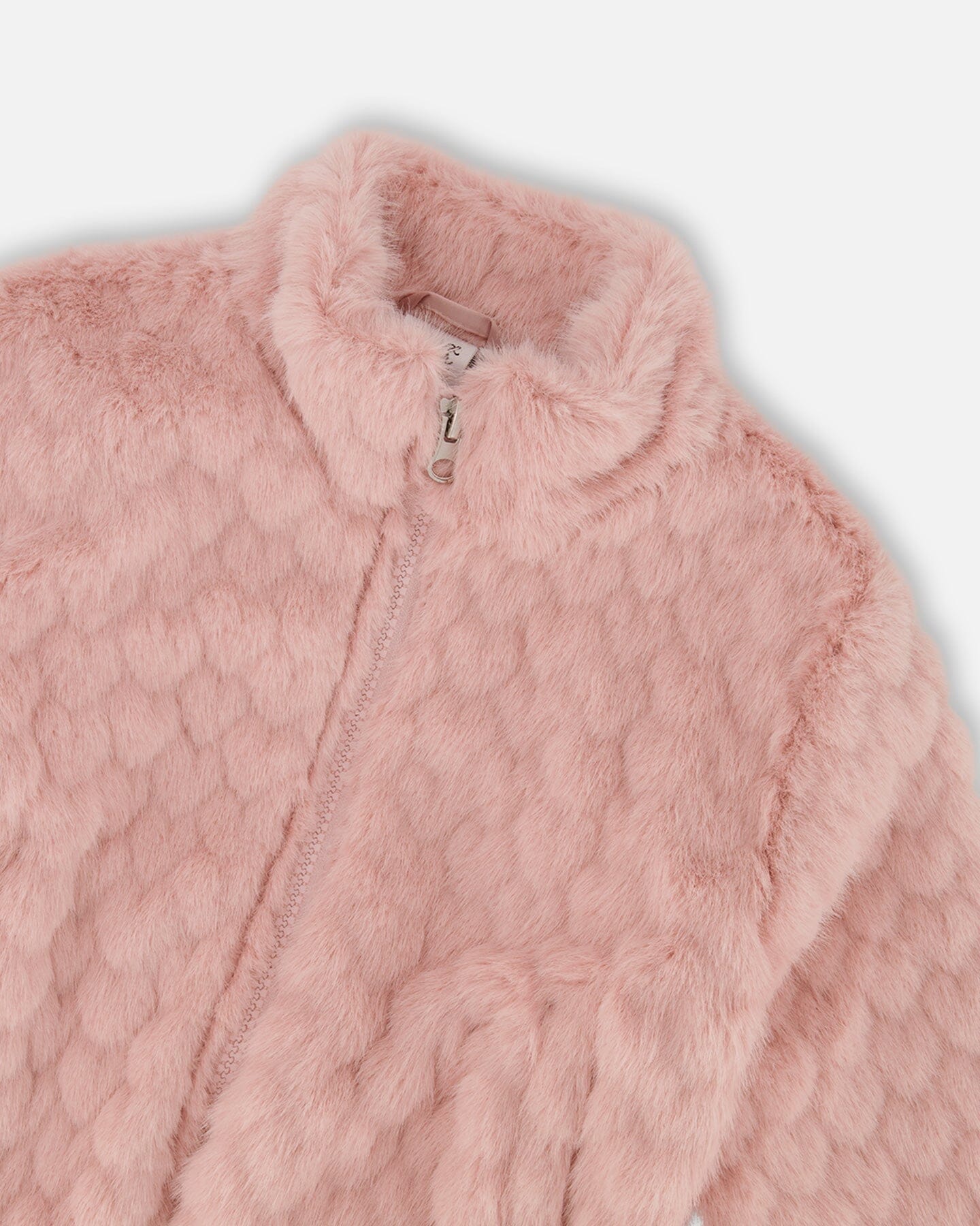 Faux Fur Jacquard Jacket Dusty Pink