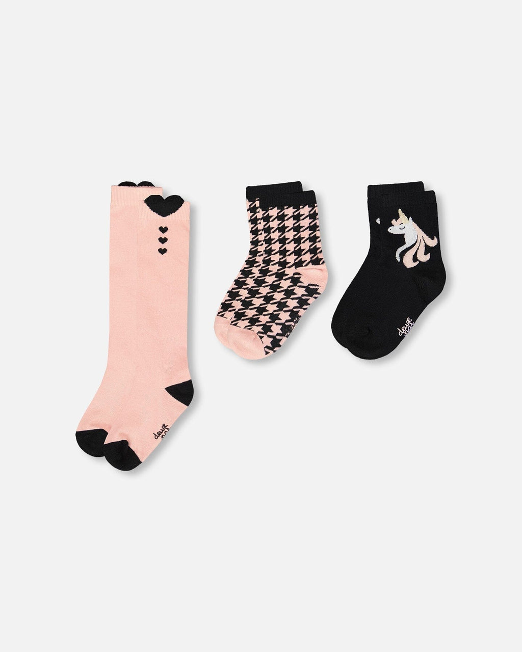 3-Pack Knit Socks Black And Pink