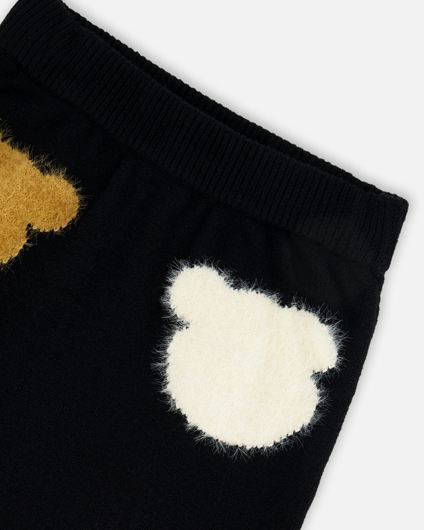 Knitted Skirt Black With Bear Intarsia