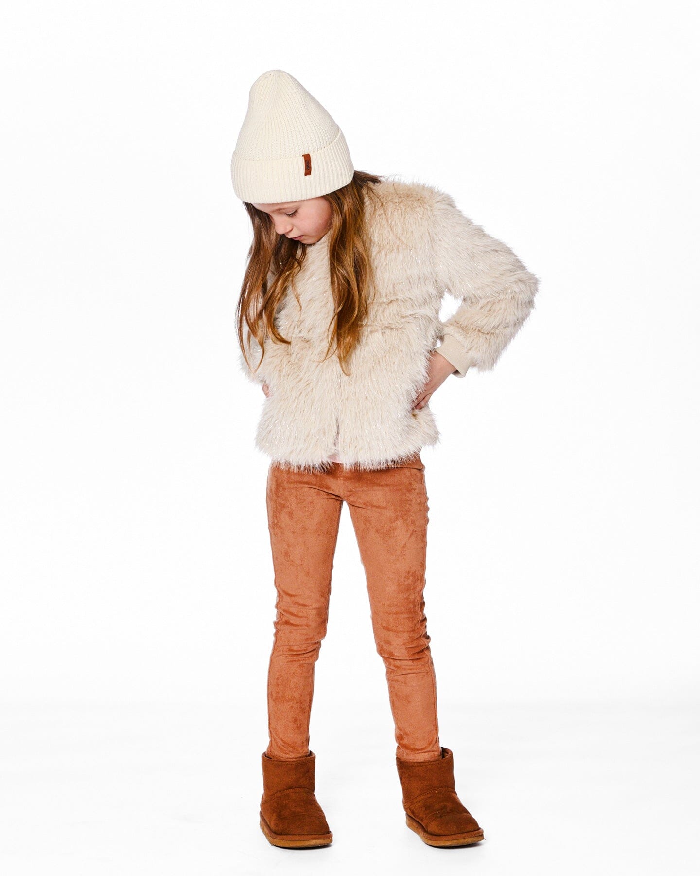 Stretch Suede Treggings Light Pecan Brown