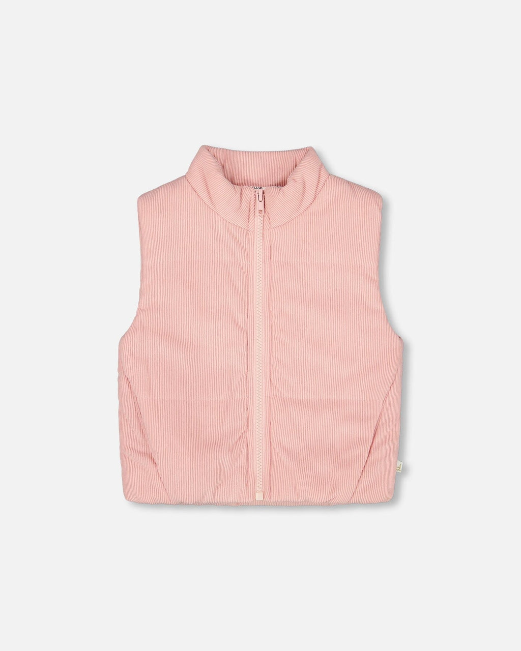 Corduroy Puffy Sleeveless Vest Dusty Pink