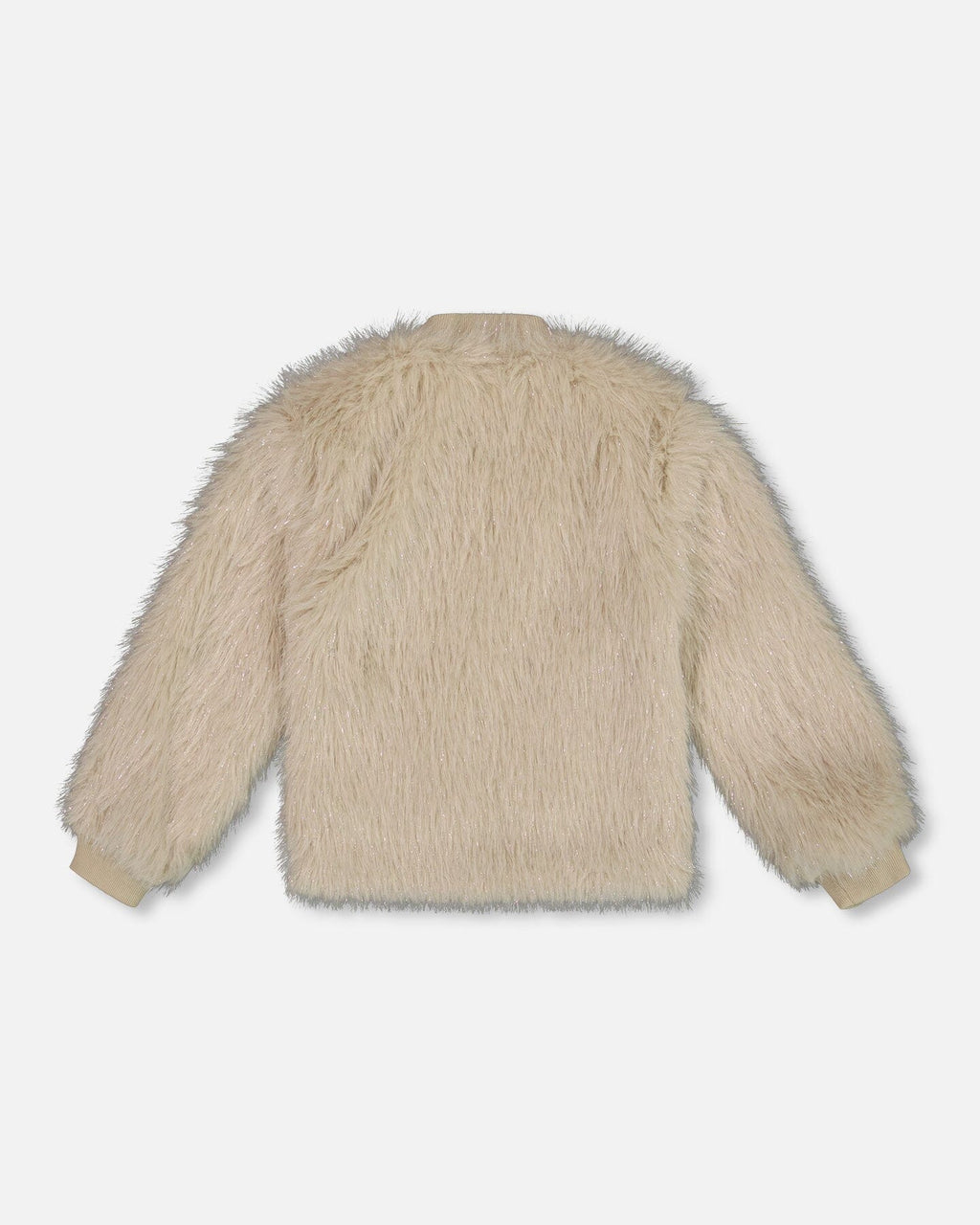 Short Faux Fur Coat Beige
