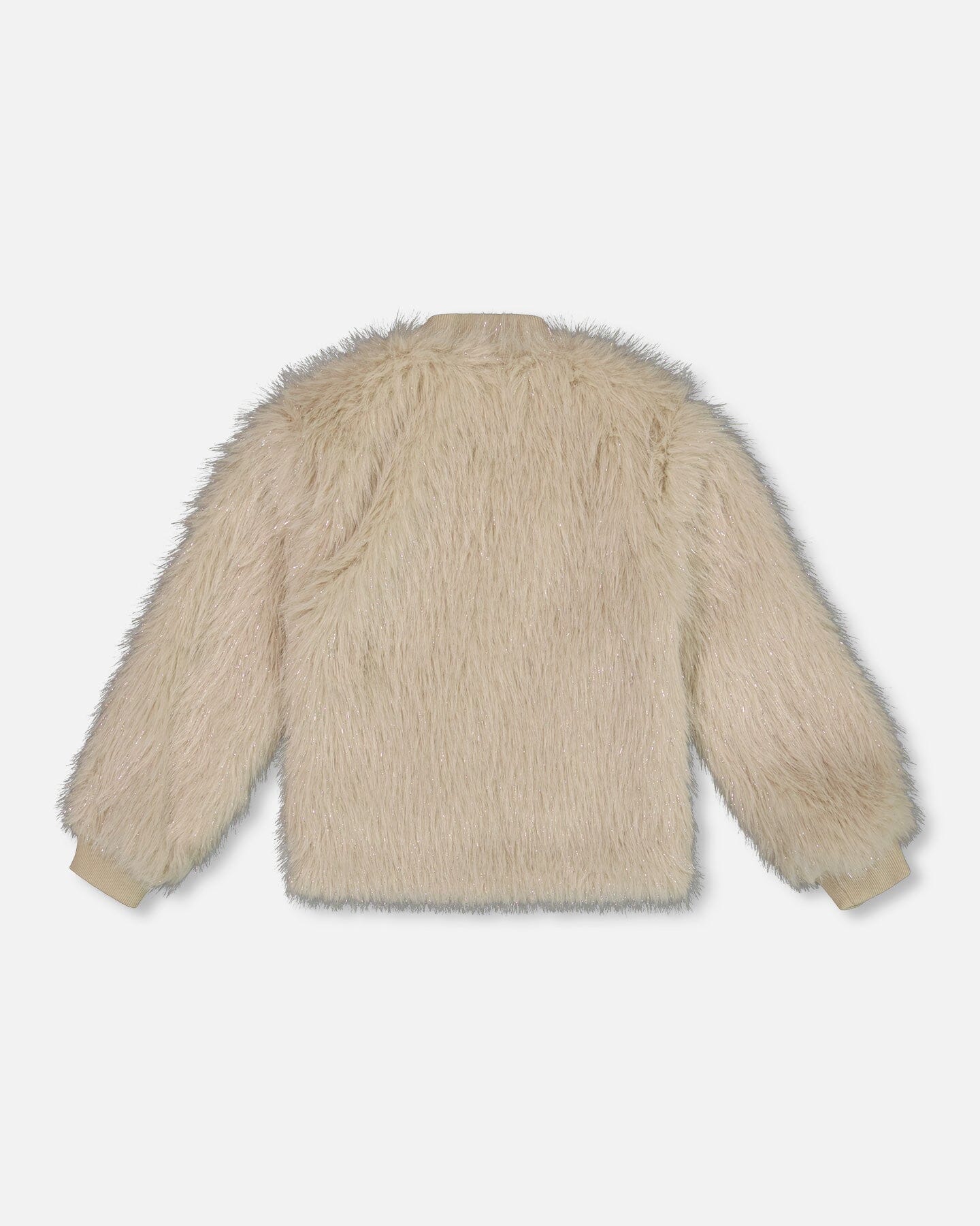 Short Faux Fur Coat Beige
