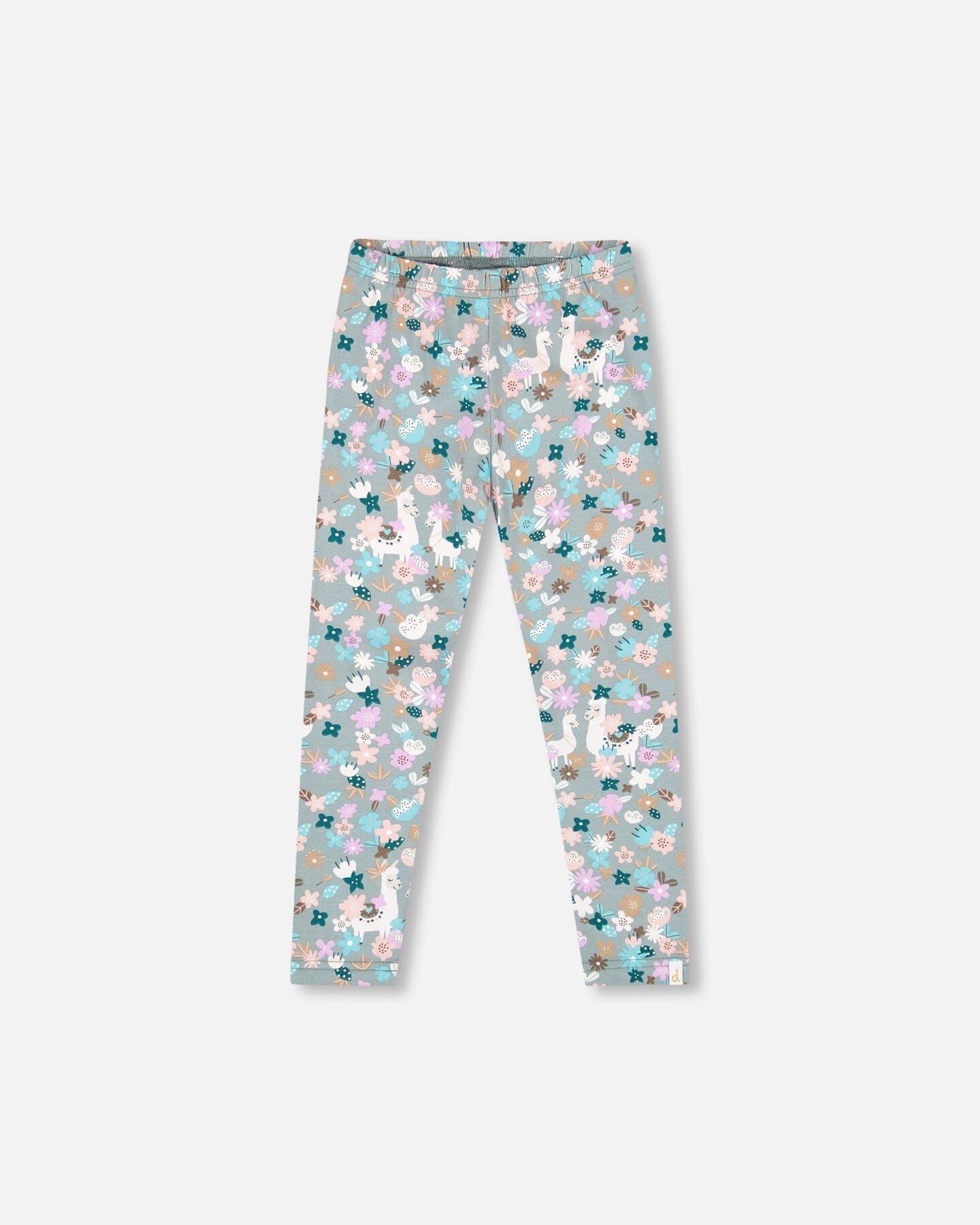 Organic Cotton Leggings Blue Llama Print