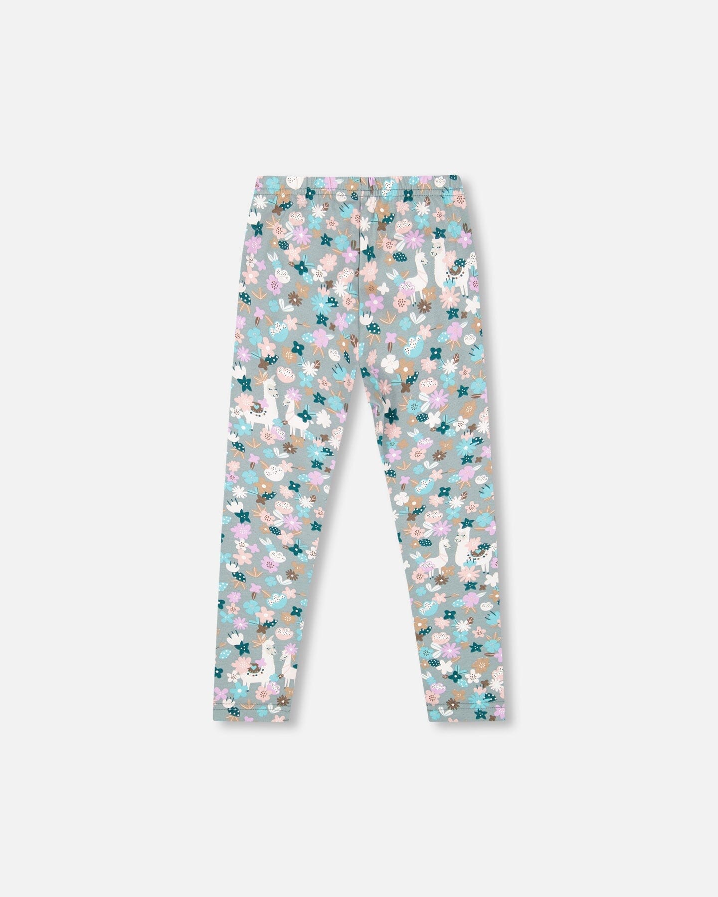Organic Cotton Leggings Blue Llama Print