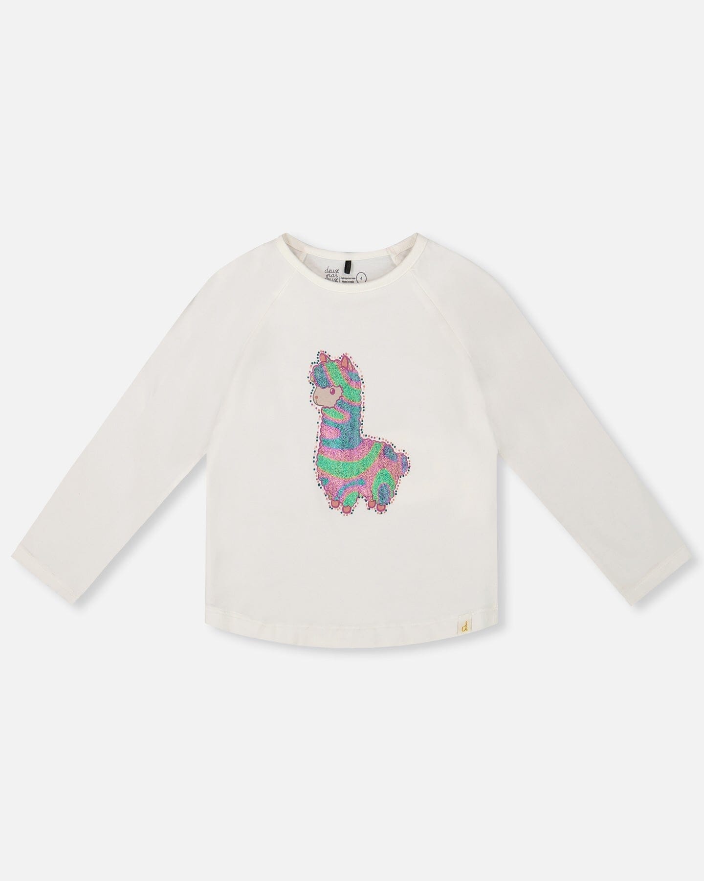 Organic Cotton T-Shirt Off White With Llama