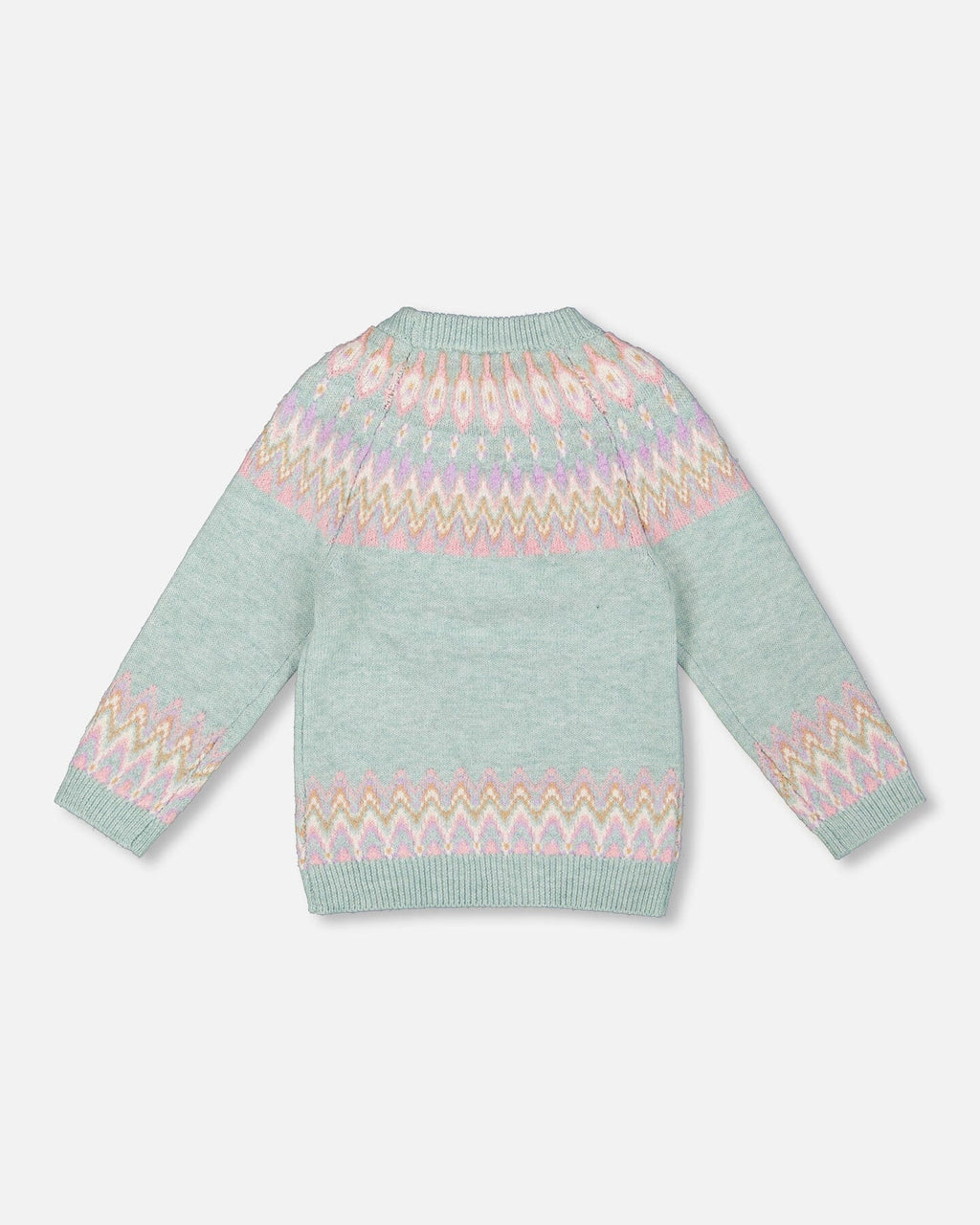 Sweater With Norwegian Jacquard Turquoise Blue
