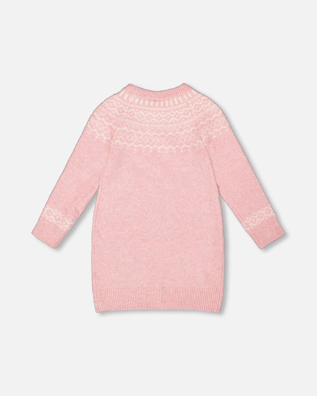 Knitted Dress With Norvegian Jacquard Dusty Pink