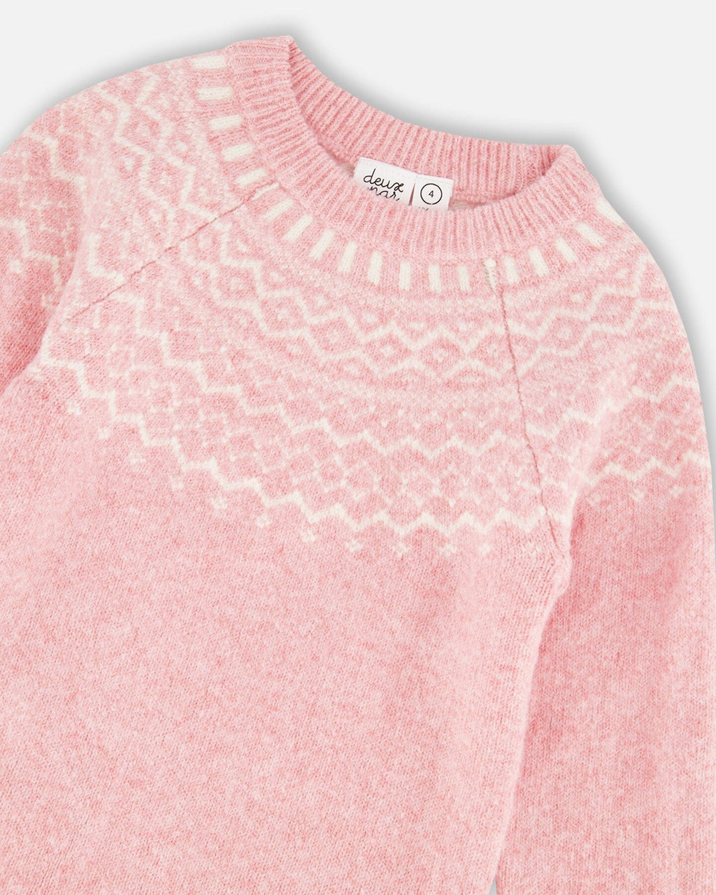 Knitted Dress With Norvegian Jacquard Dusty Pink