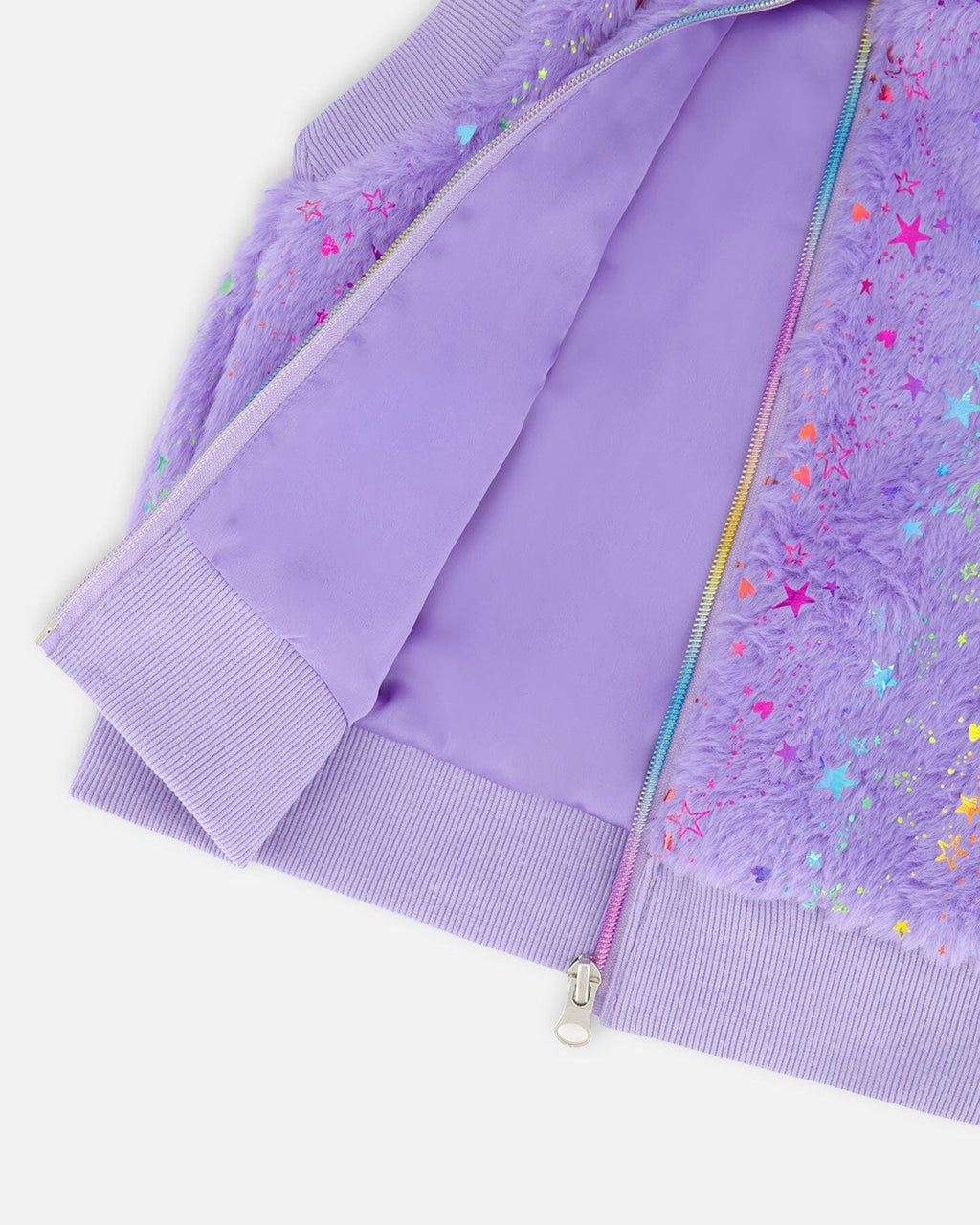 Faux Fur Zipped Vest Lavender