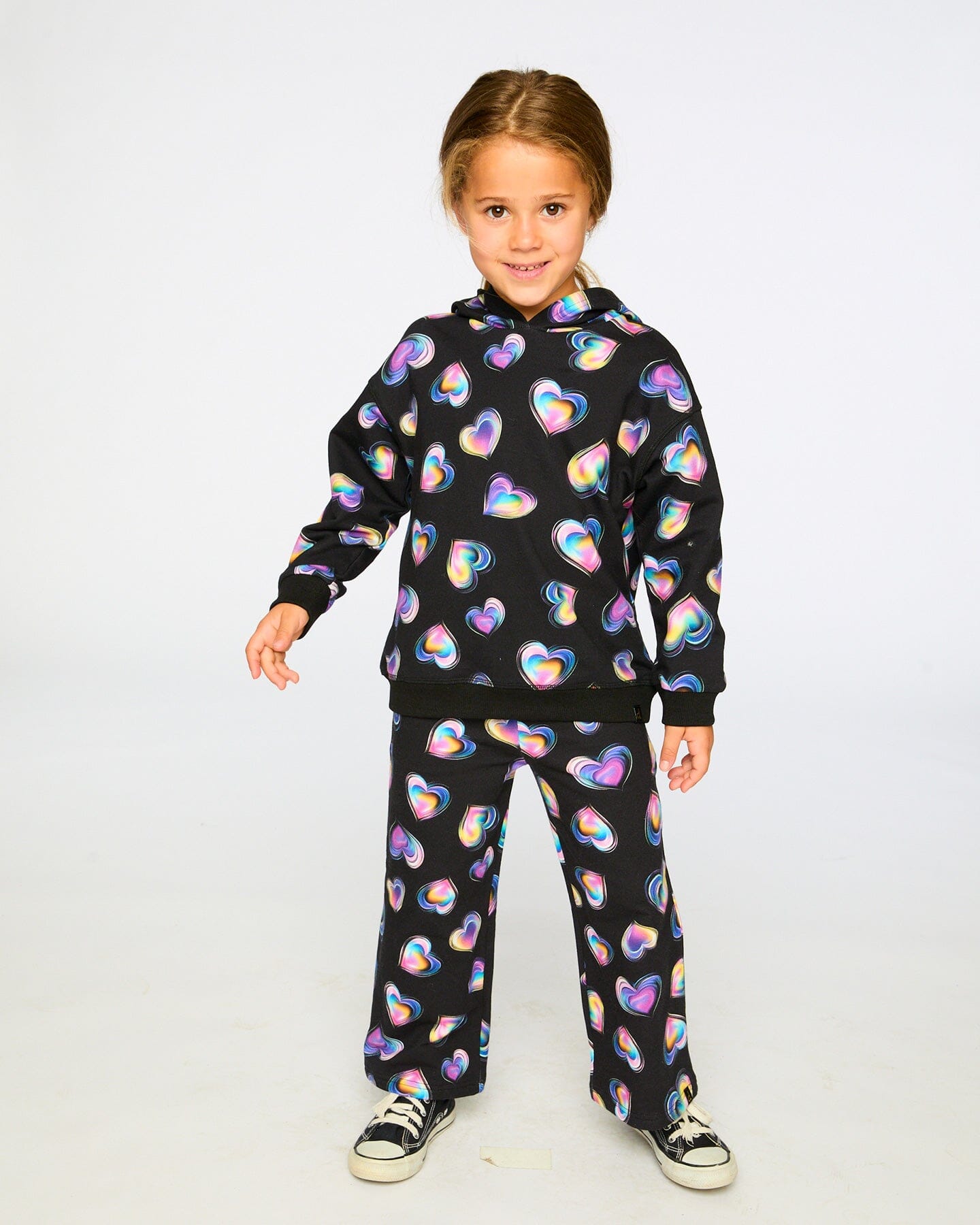 Fleece Hoodie Black And Multicolor