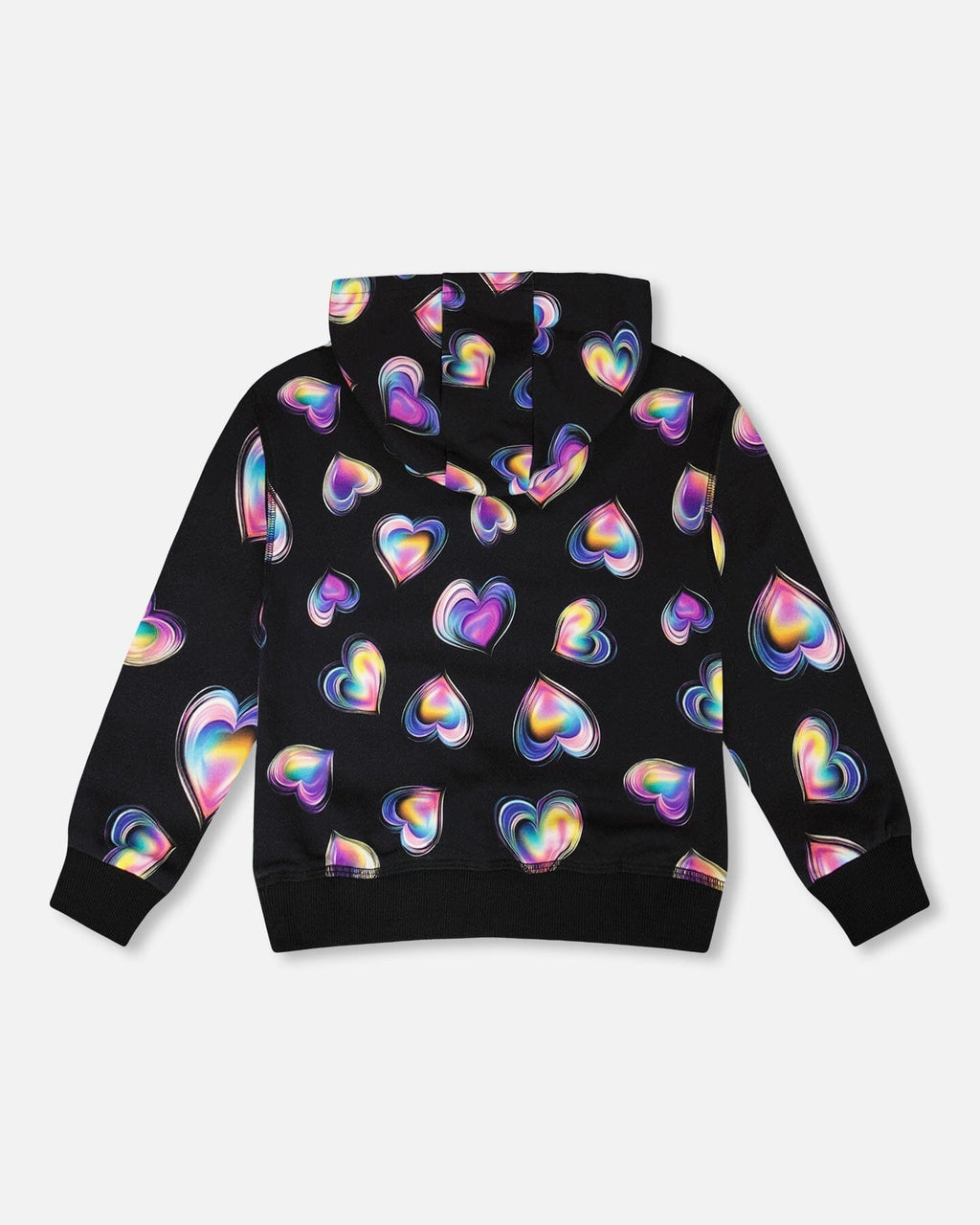 Fleece Hoodie Black And Multicolor