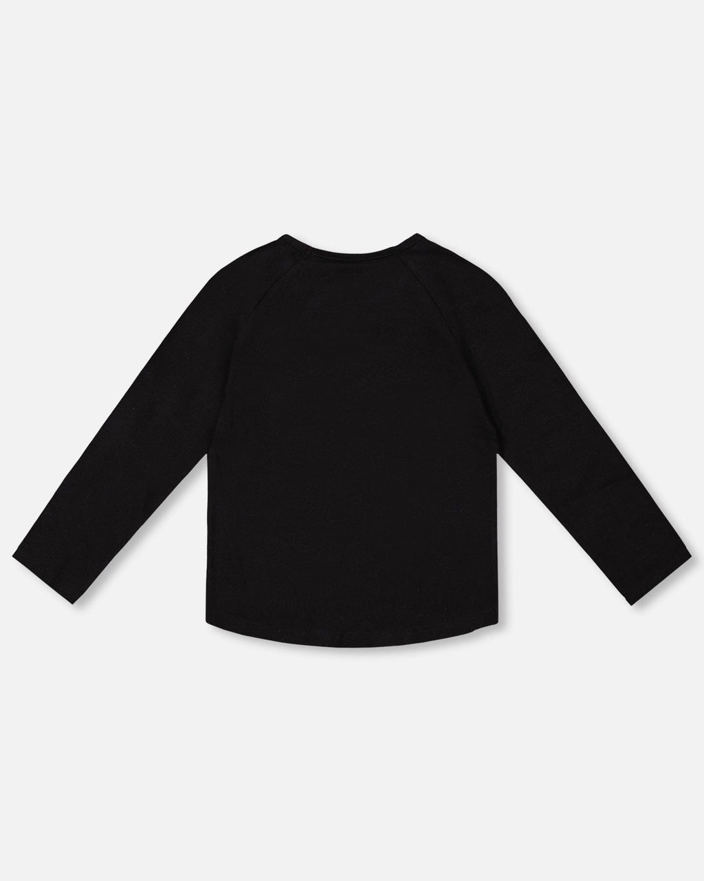 Organic Cotton Long Sleeve T-Shirt Black With Sequin Rainbow