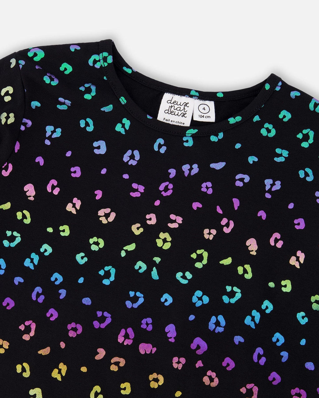 Stretch Jersey T-Shirt Multicolor Leopard Print