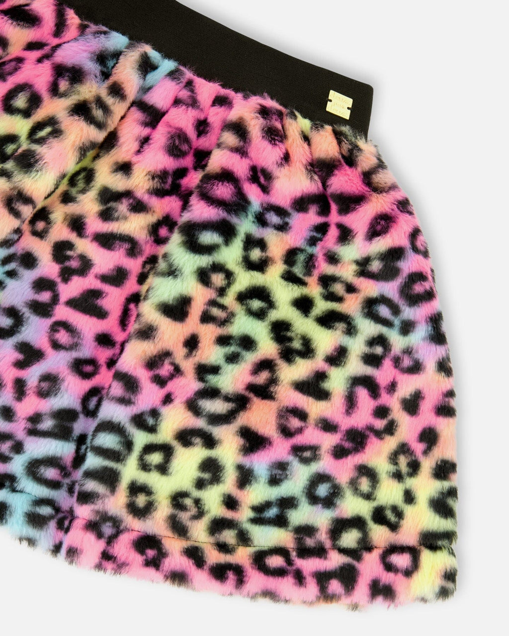 Faux Fur Skirt Multicolor Leopard