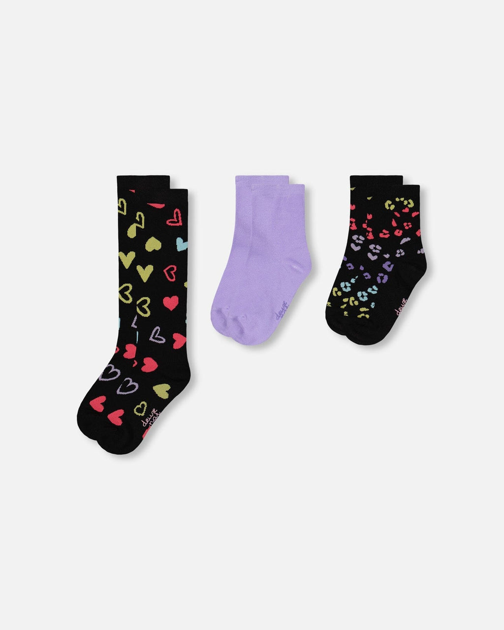 3-Pack Knit Socks Black And Multicolor