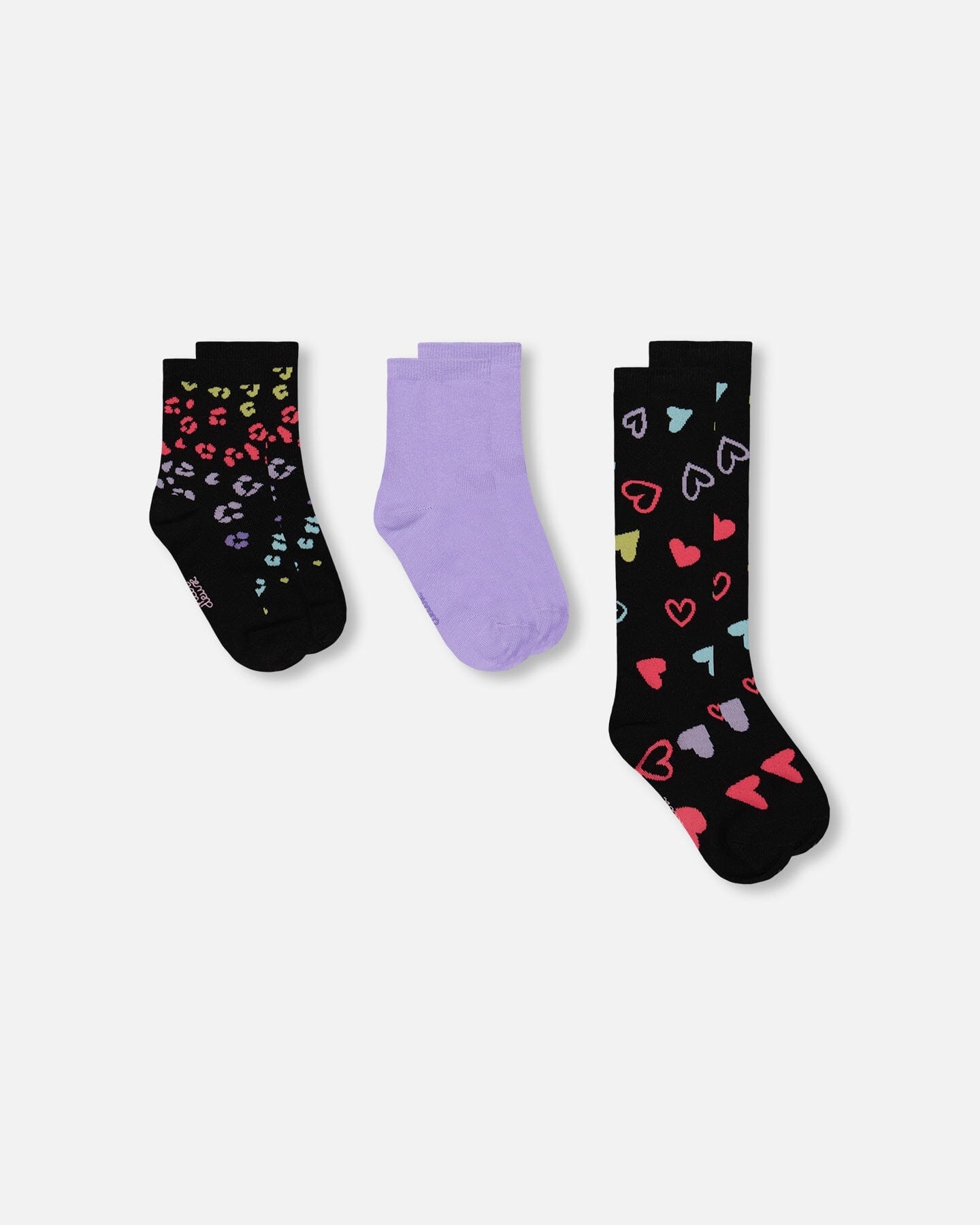3-Pack Knit Socks Black And Multicolor