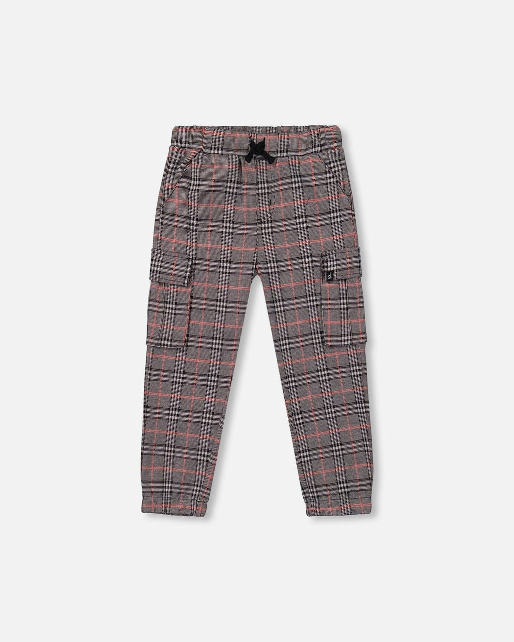 Plaid Cargo Pant Gray And Black