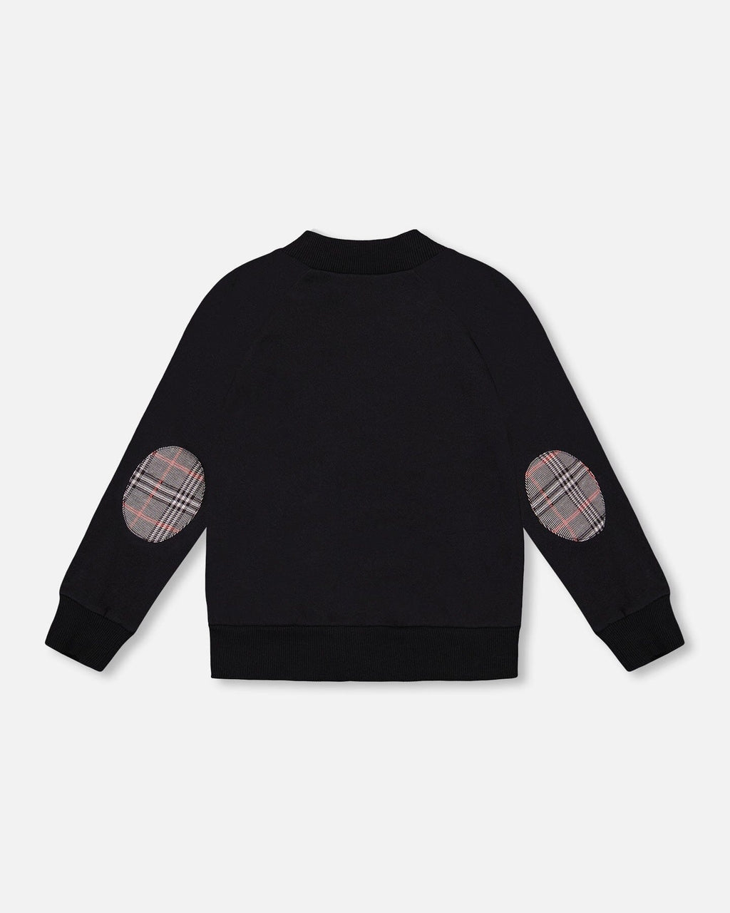 Bi-Material Zip Front Jacket Gray And Black Plaid