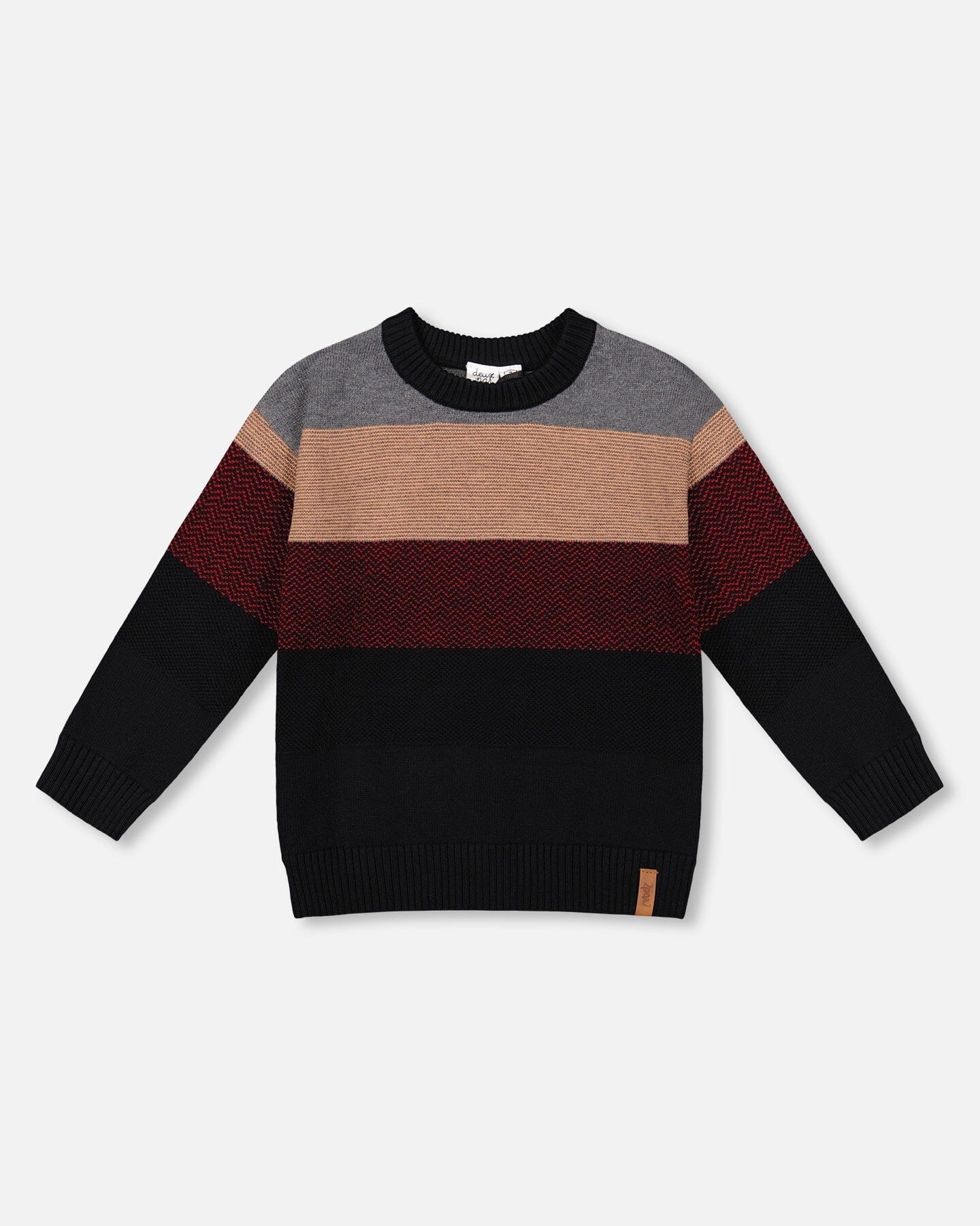 Color Block Knit Sweater Red And Black