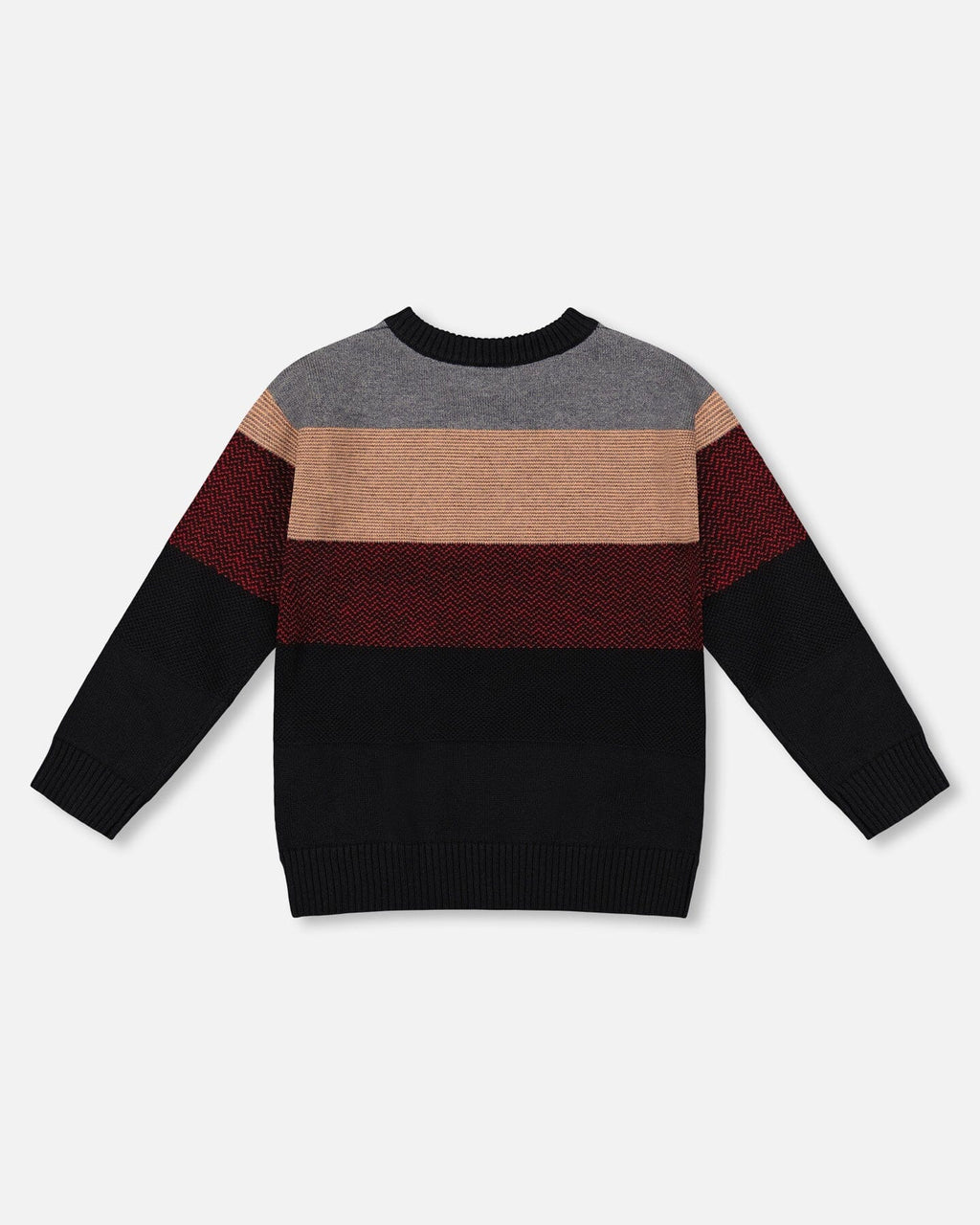 Color Block Knit Sweater Red And Black
