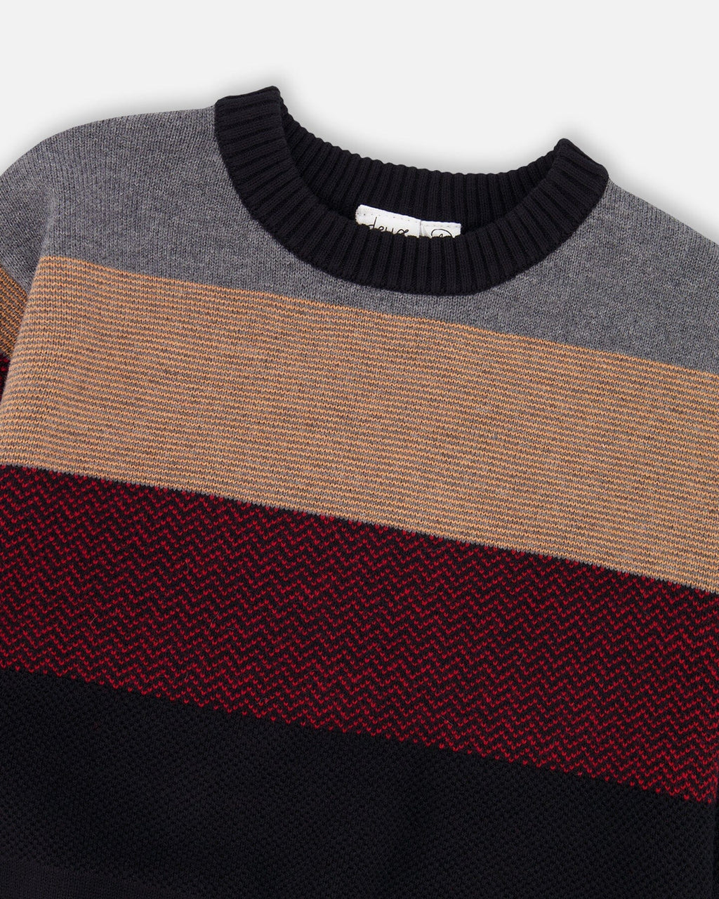 Color Block Knit Sweater Red And Black