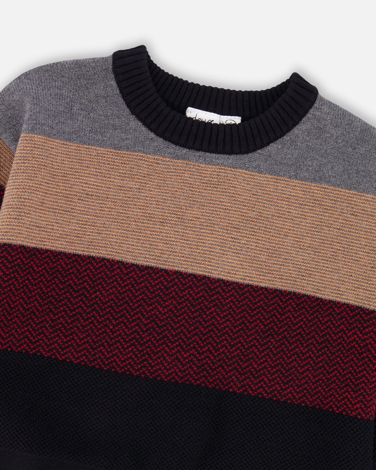 Color Block Knit Sweater Red And Black