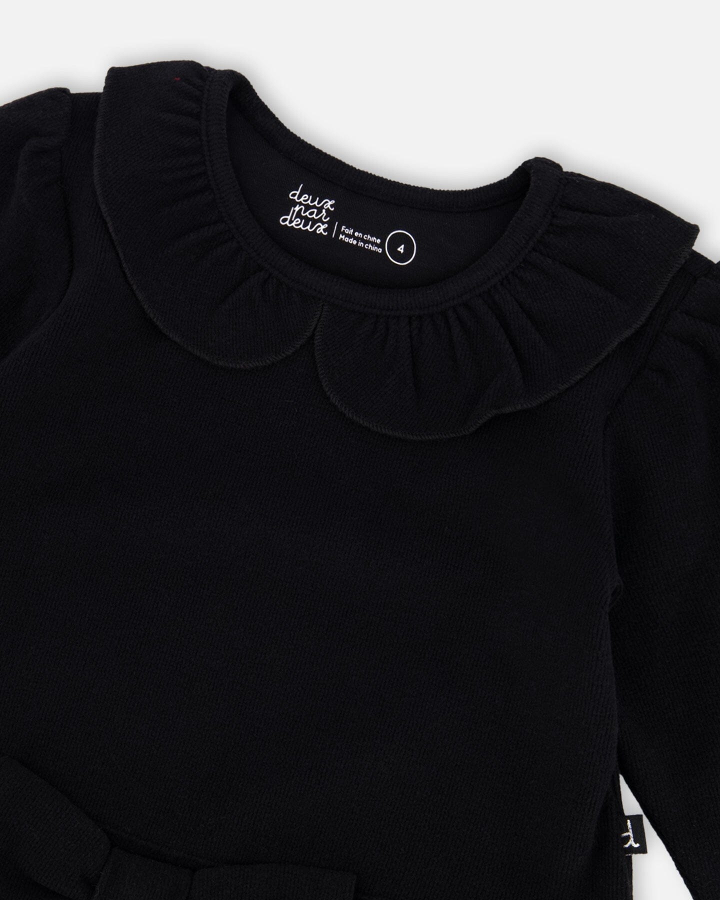 Bi-Material Dress With Glittering Skirt Black