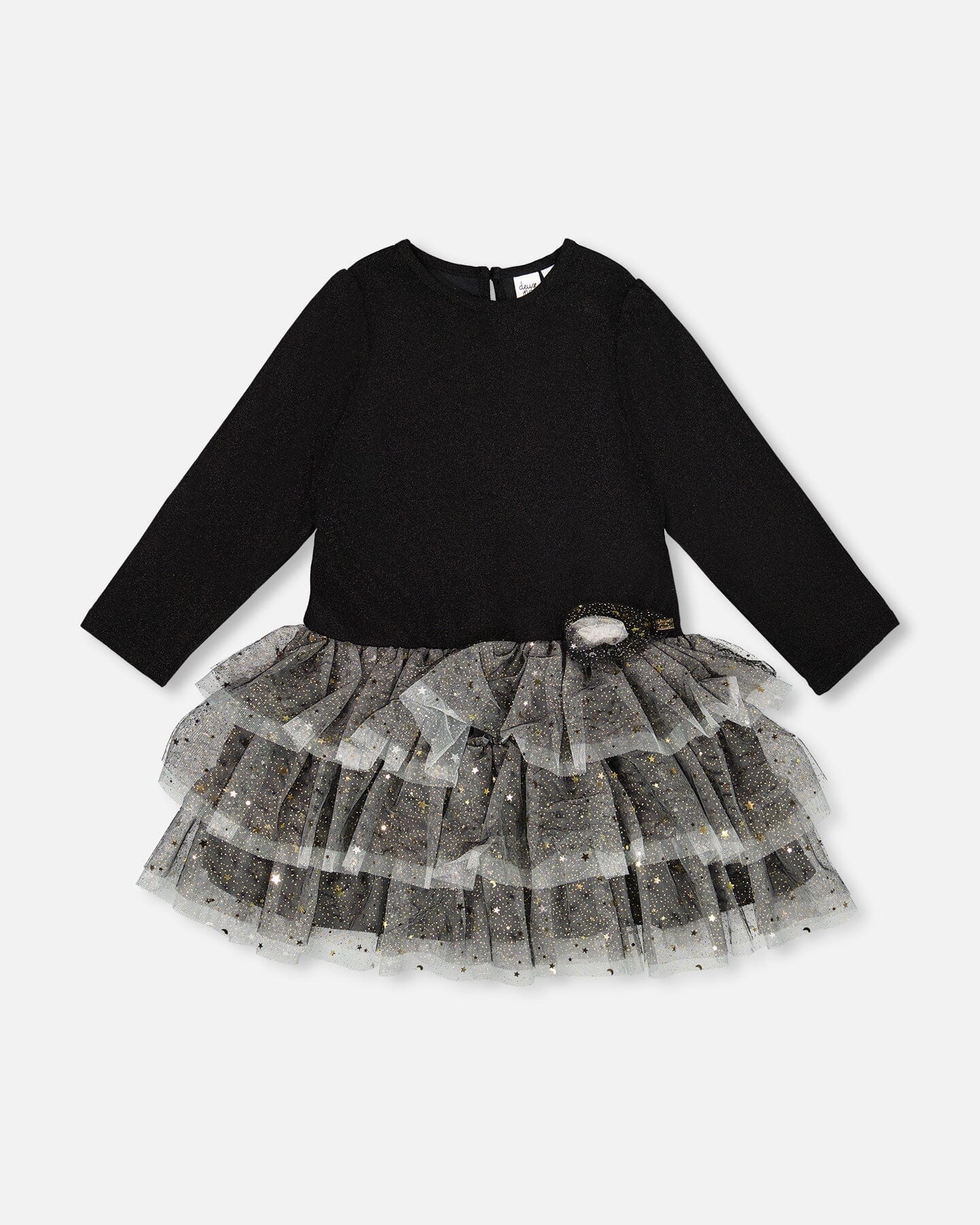 Glittering Mesh Skirt Party Dress Black