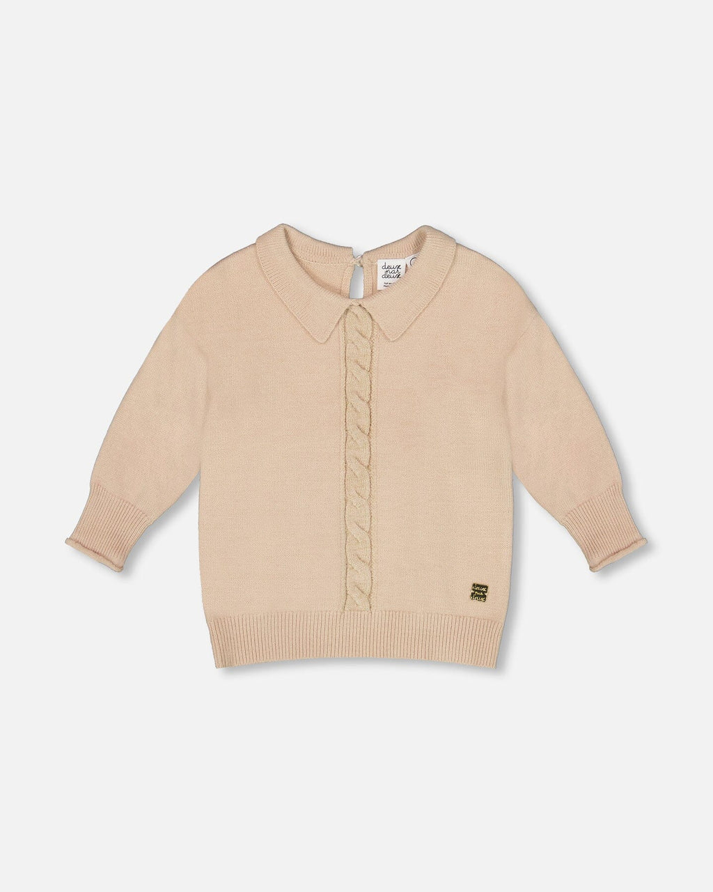 3/4 Sleeve Knitted Sweater Beige